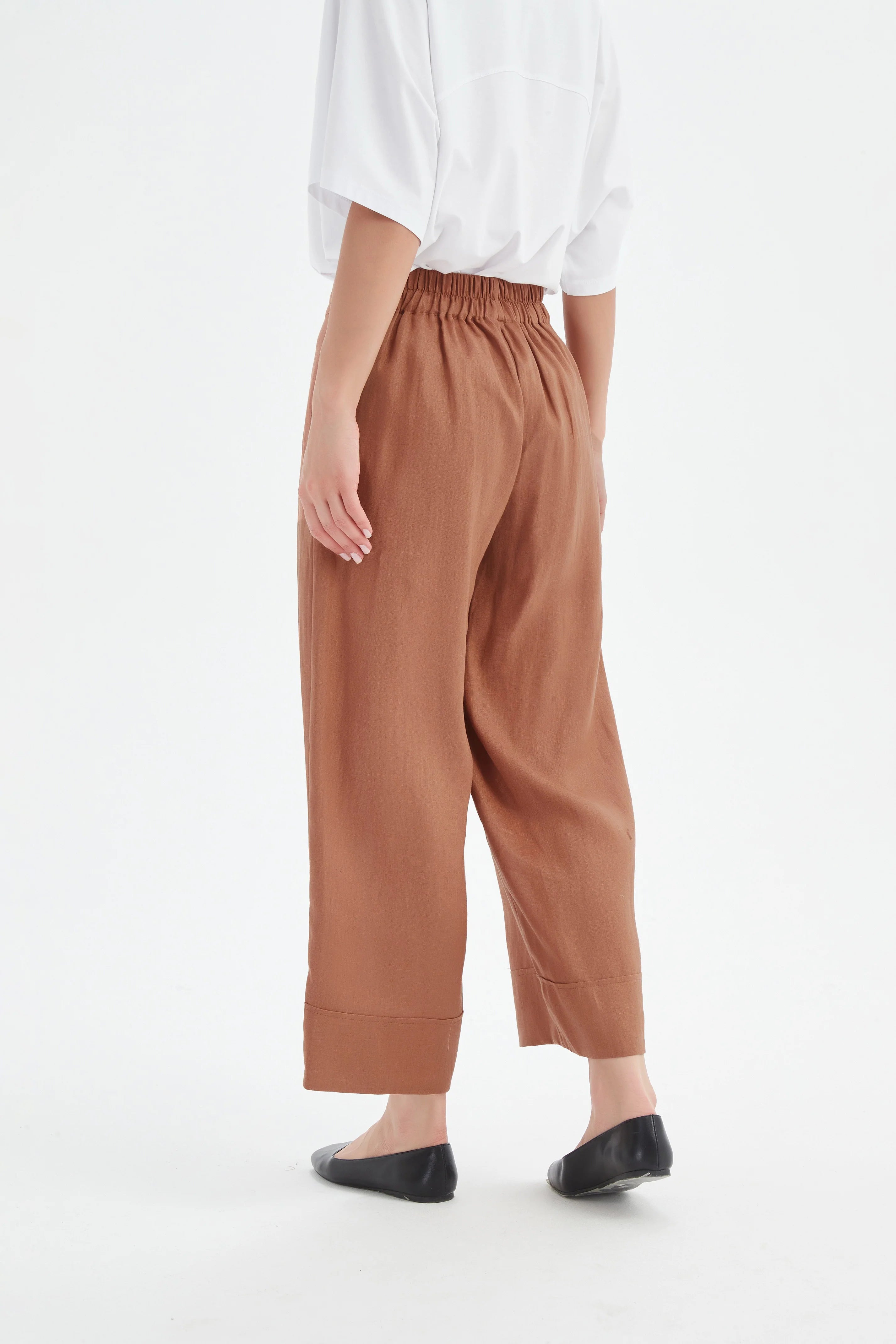 Tirelli Wide Leg linen Trousers-Tirelli-White finn
