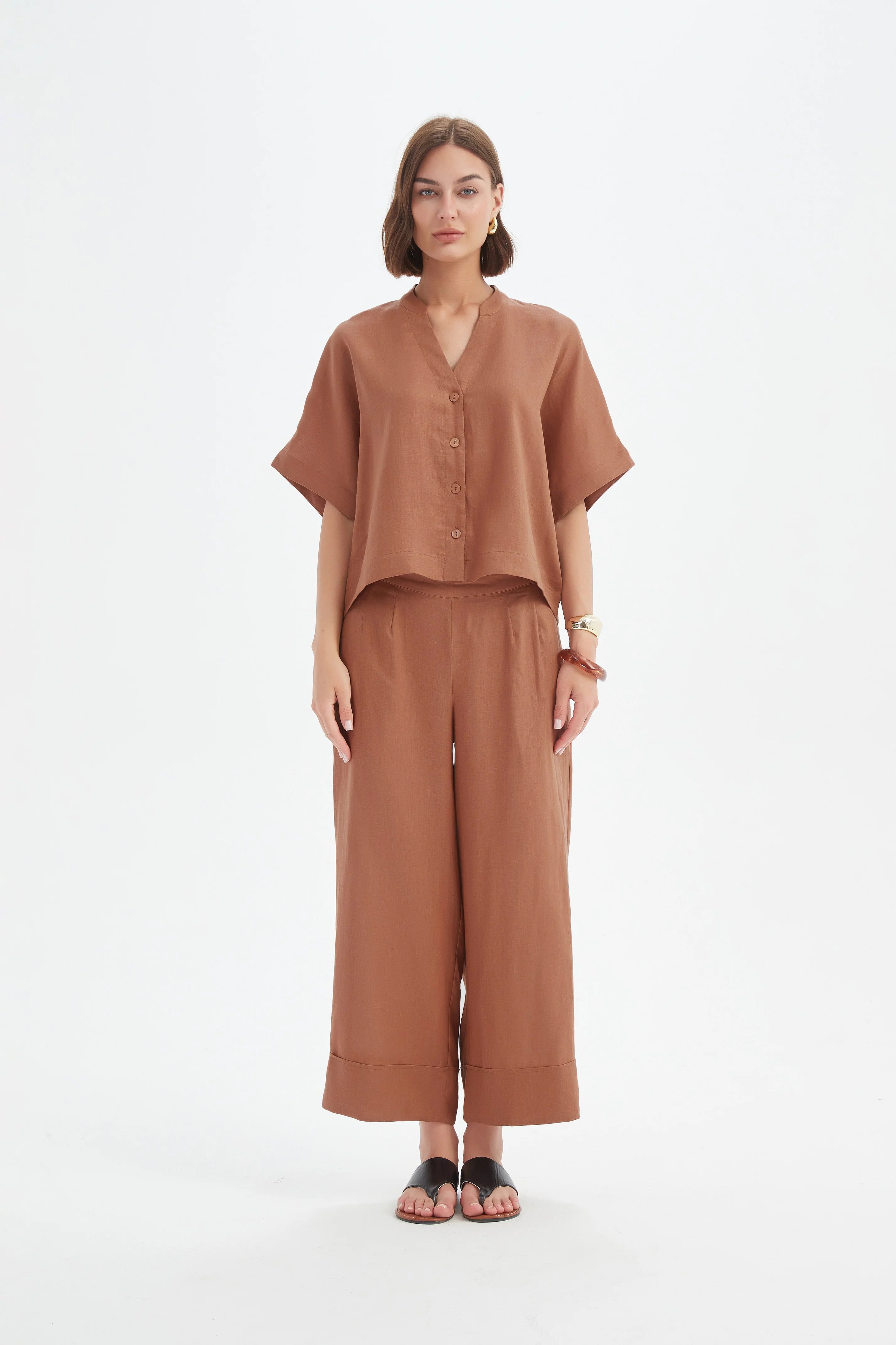 Tirelli Button Linen Shirt-Tirelli-White finn
