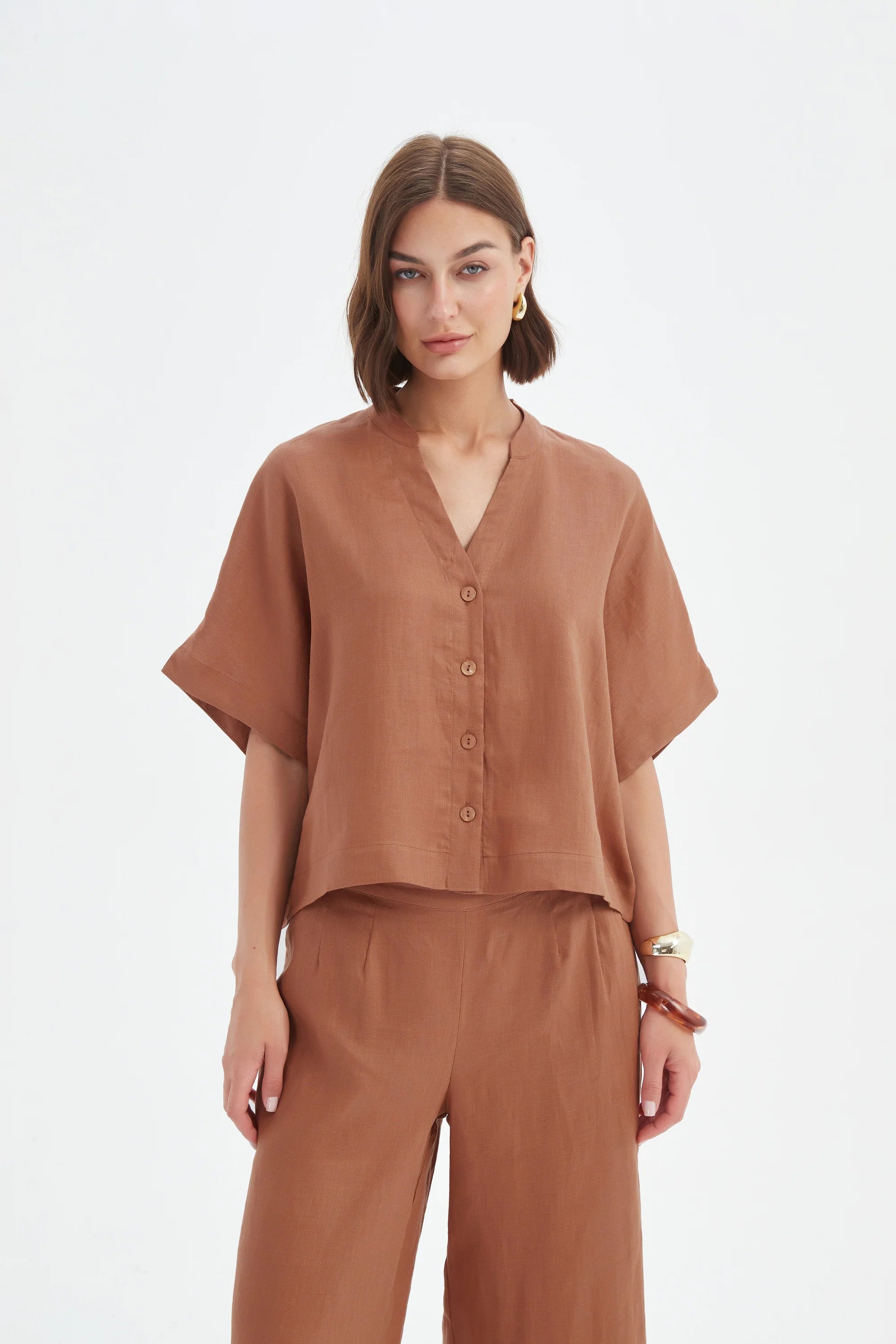 Tirelli Button Linen Shirt-Tirelli-White finn