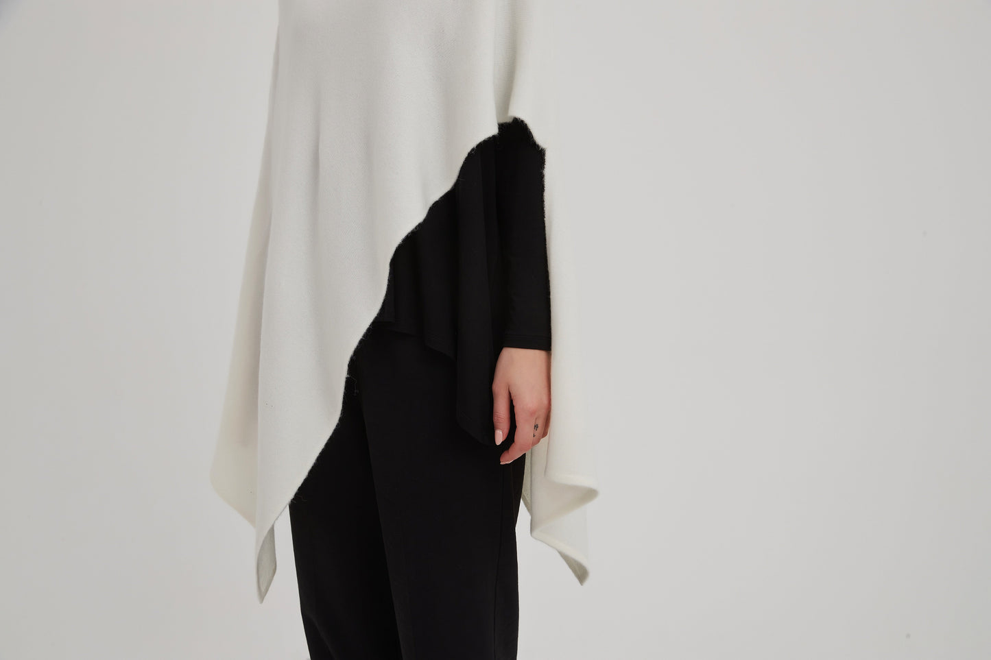 Tirelli Button Detail Asymmetric Poncho