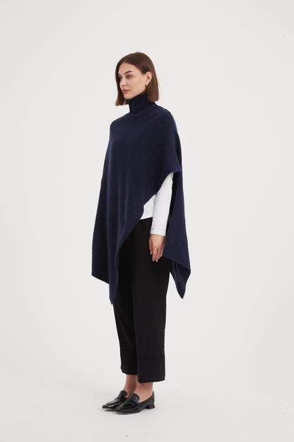 Tirelli Button Detail Asymmetric Poncho