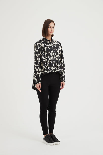 Tirelli Elastic Front Hem Print Shirt