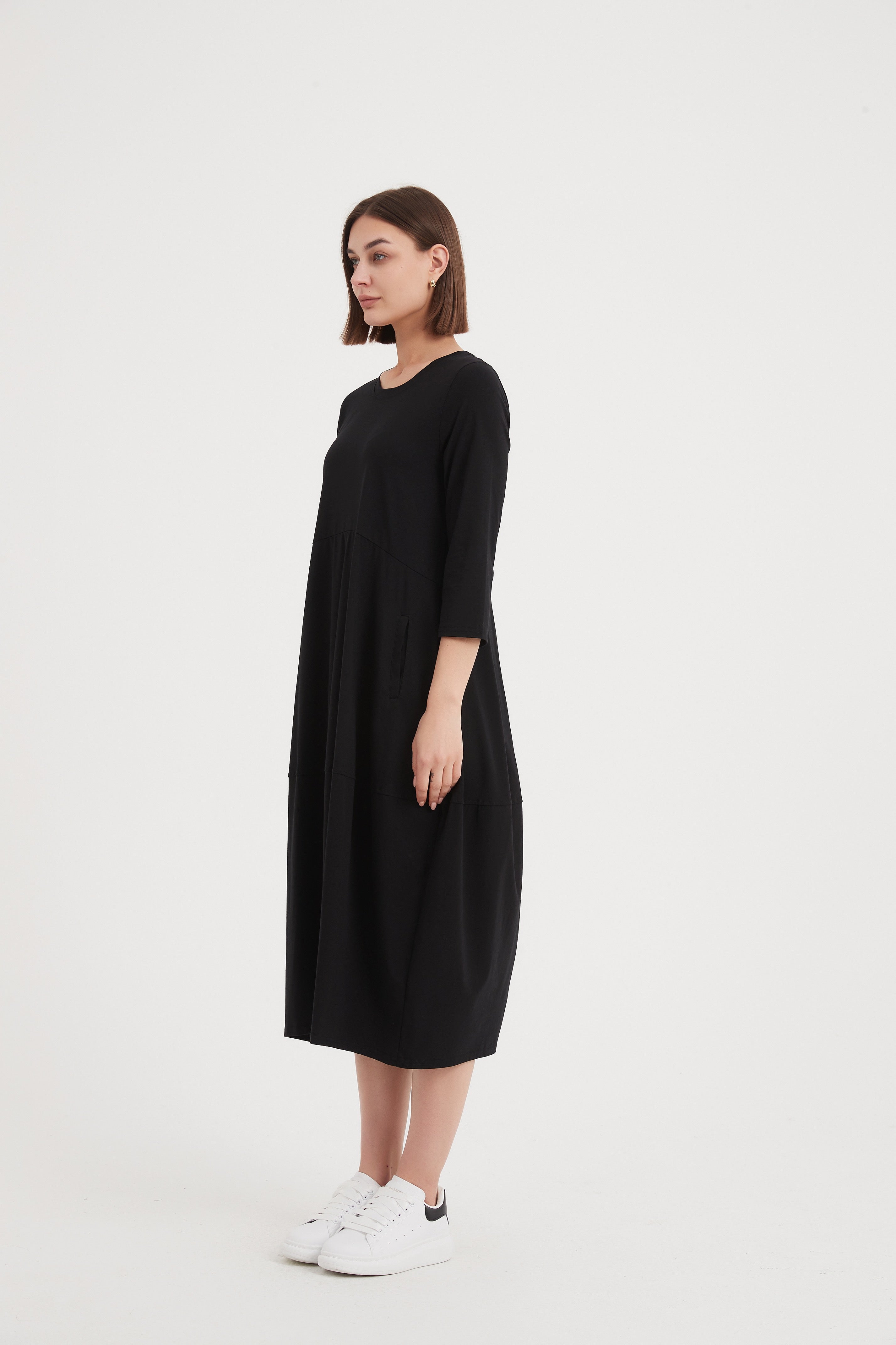 Tirelli Ovoid Jersey Dress-Dress-White finn