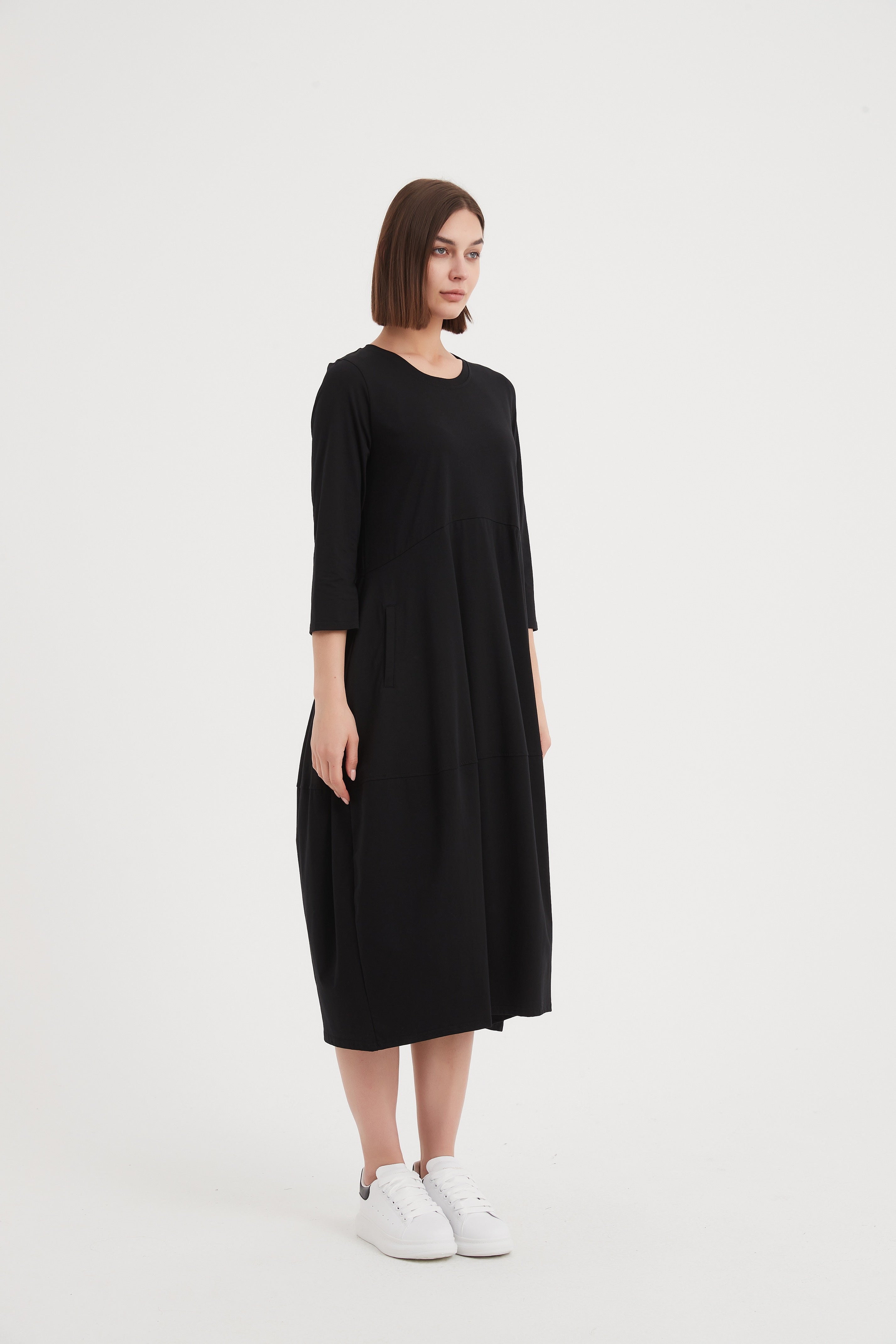 Tirelli Ovoid Jersey Dress-Dress-White finn