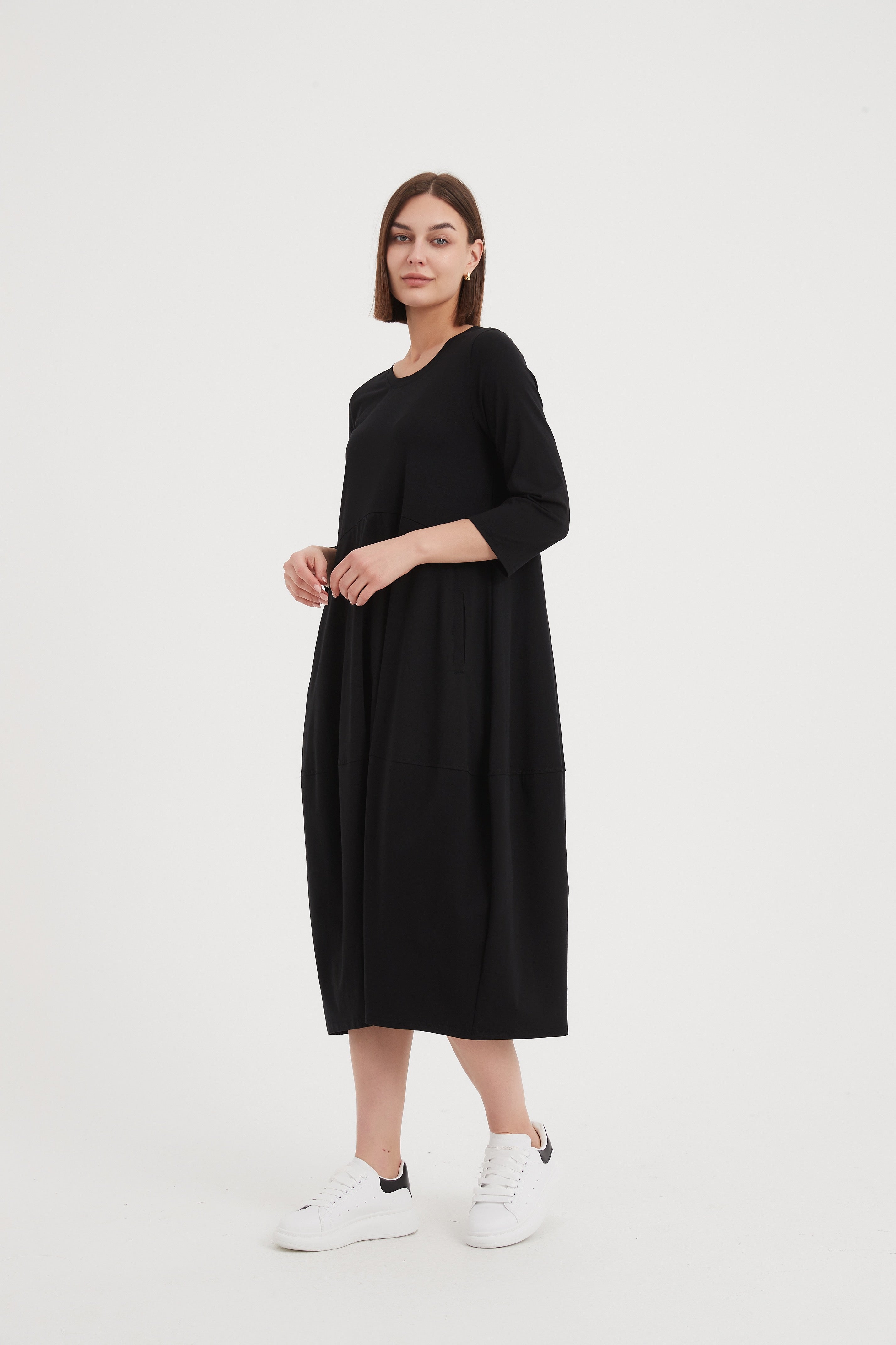 Tirelli Ovoid Jersey Dress-Dress-White finn
