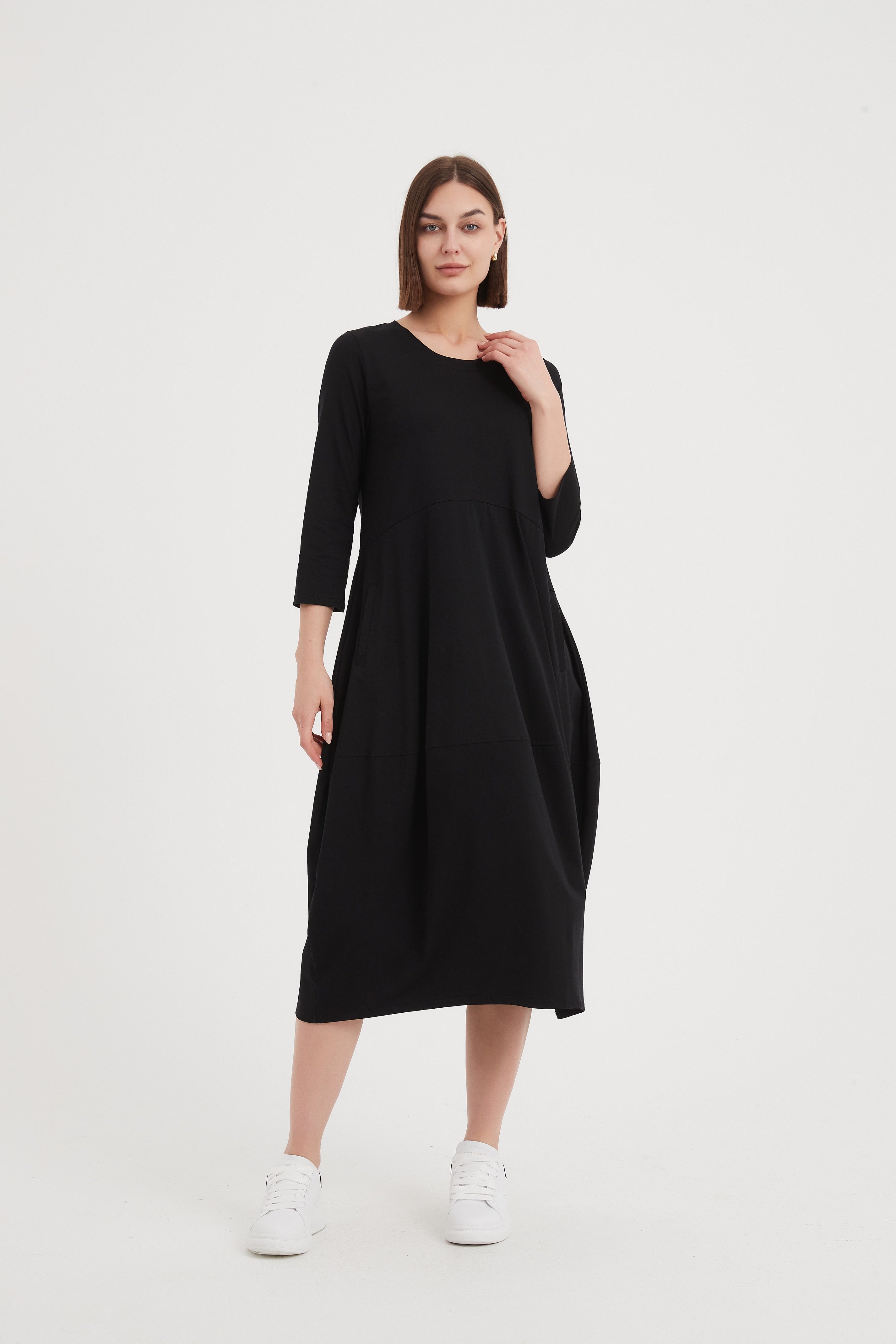 Tirelli Ovoid Jersey Dress-Dress-White finn