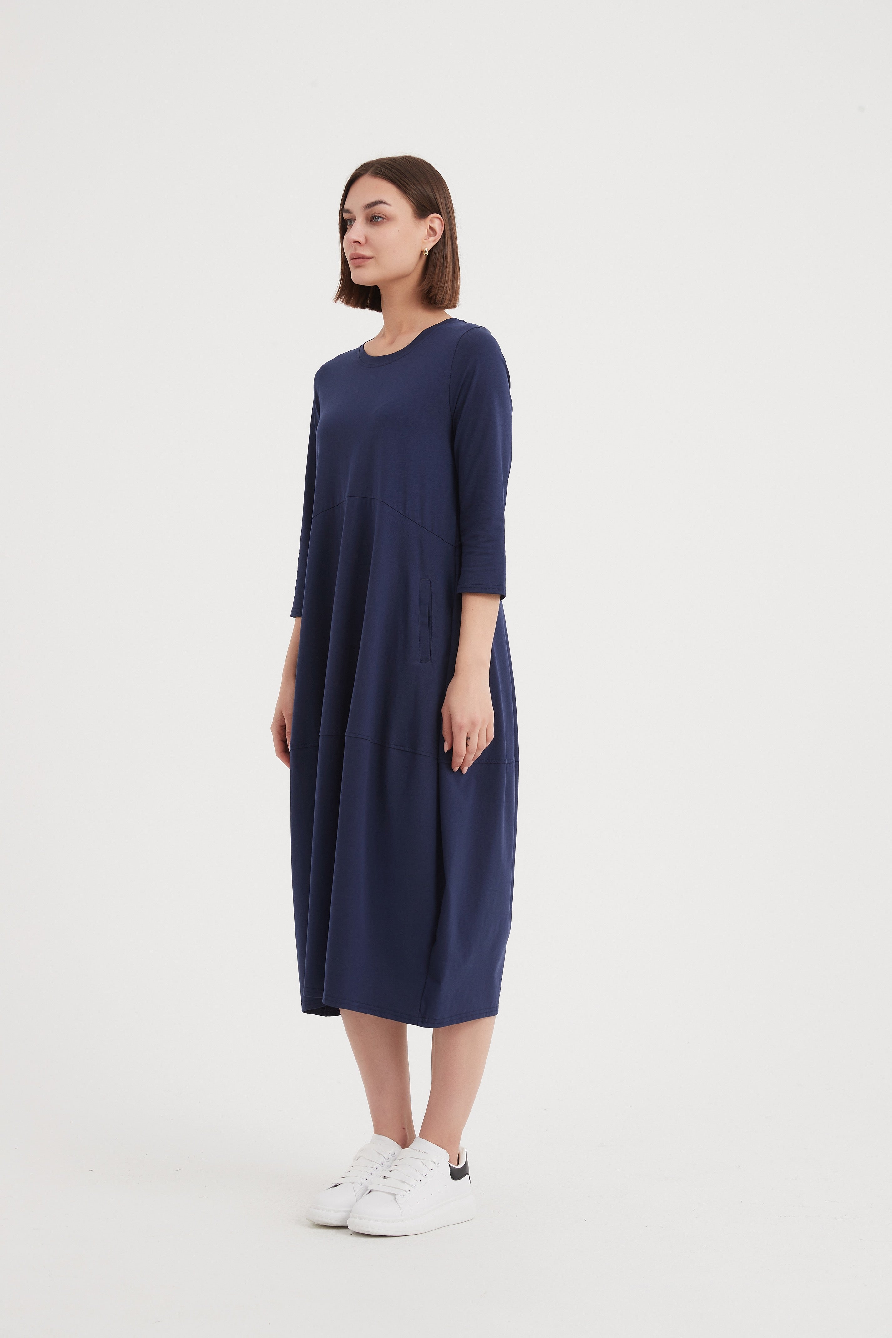 Tirelli Ovoid Jersey Dress-Dress-White finn