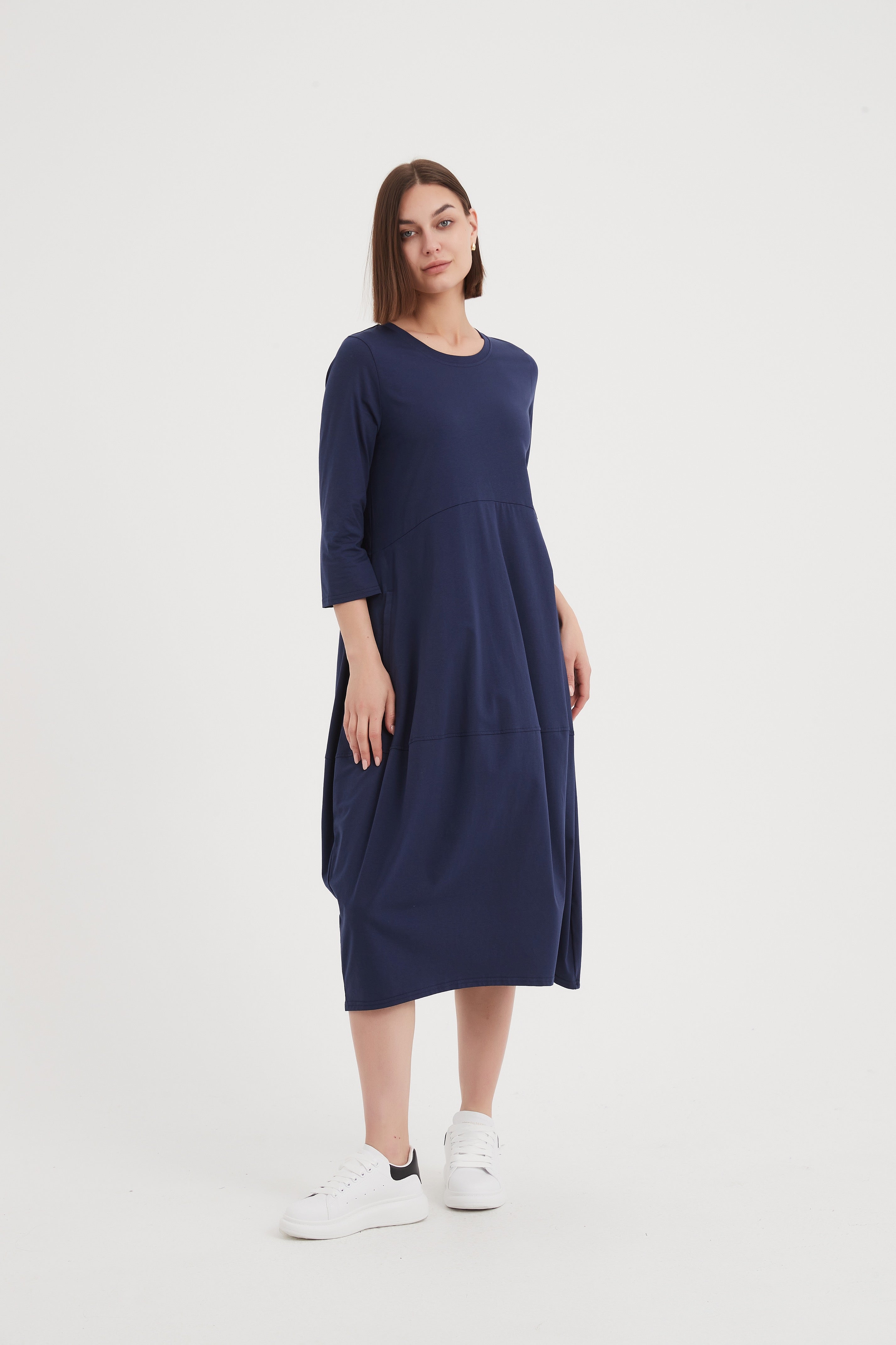 Tirelli Ovoid Jersey Dress-Dress-White finn