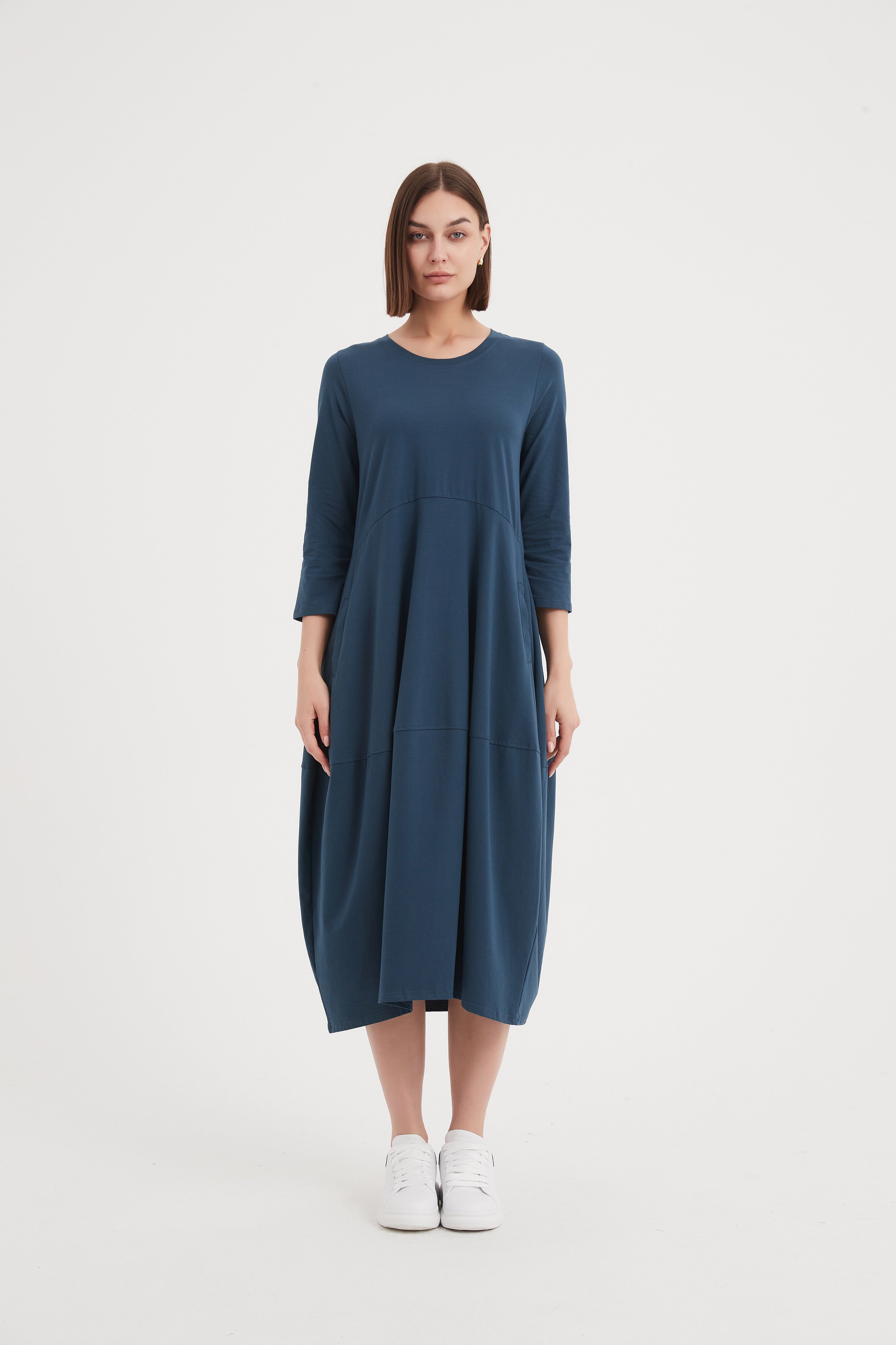 Tirelli Ovoid Jersey Dress-Dress-White finn