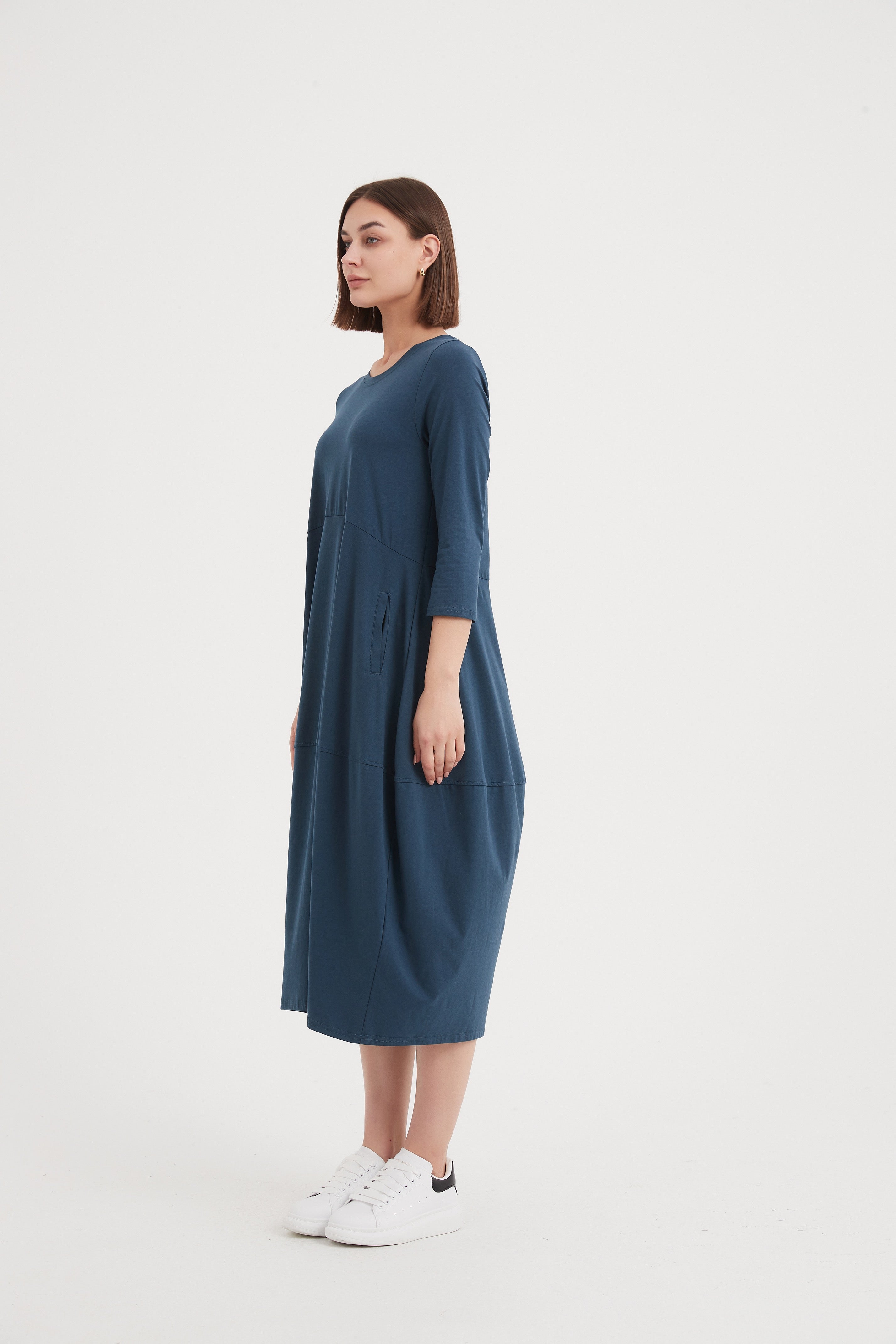 Tirelli Ovoid Jersey Dress-Dress-White finn