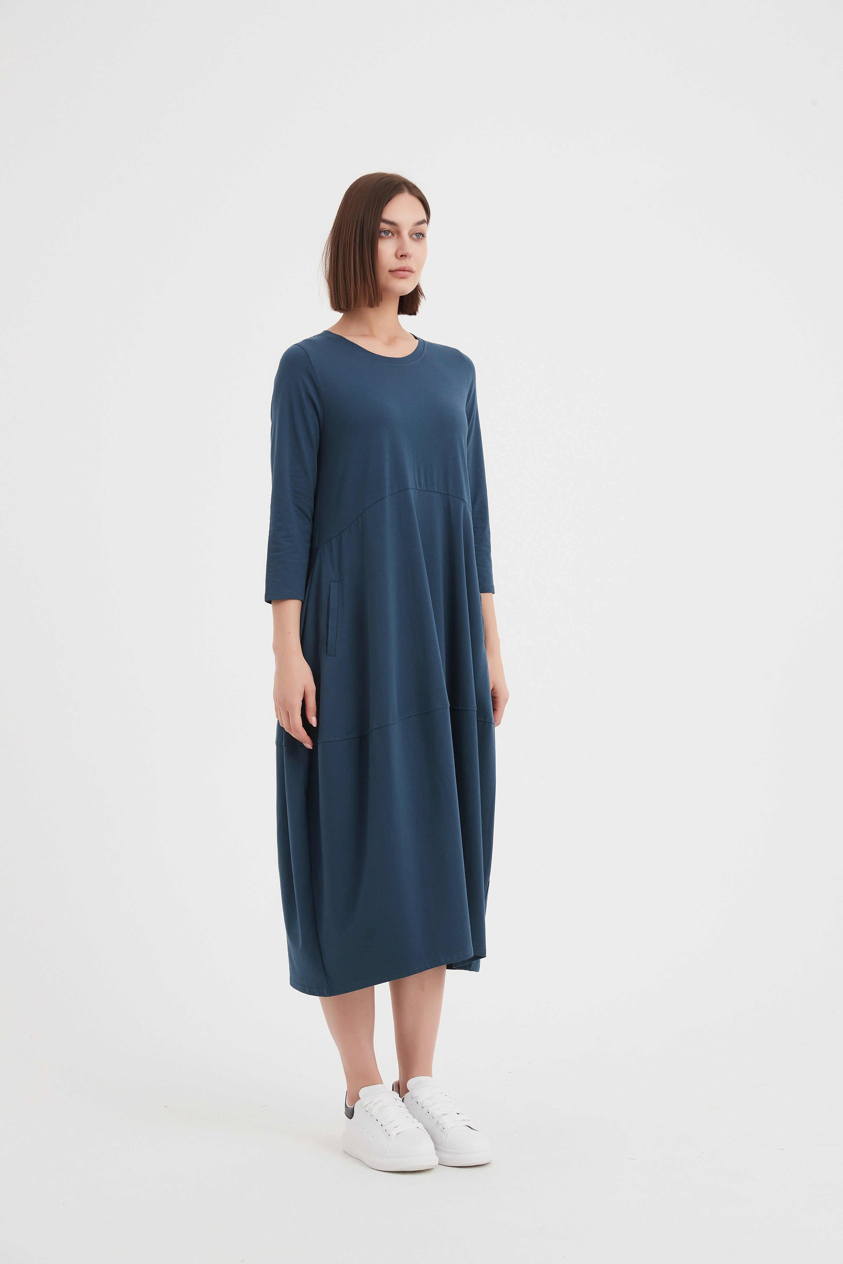 Tirelli Ovoid Jersey Dress-Dress-White finn
