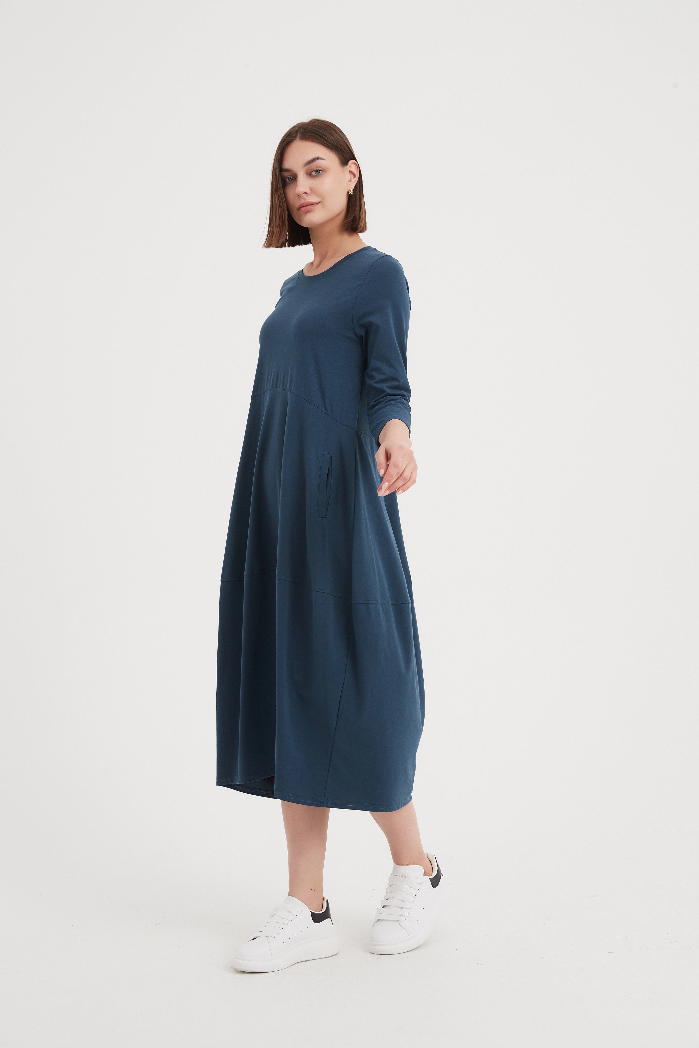 Tirelli Ovoid Jersey Dress-Dress-White finn