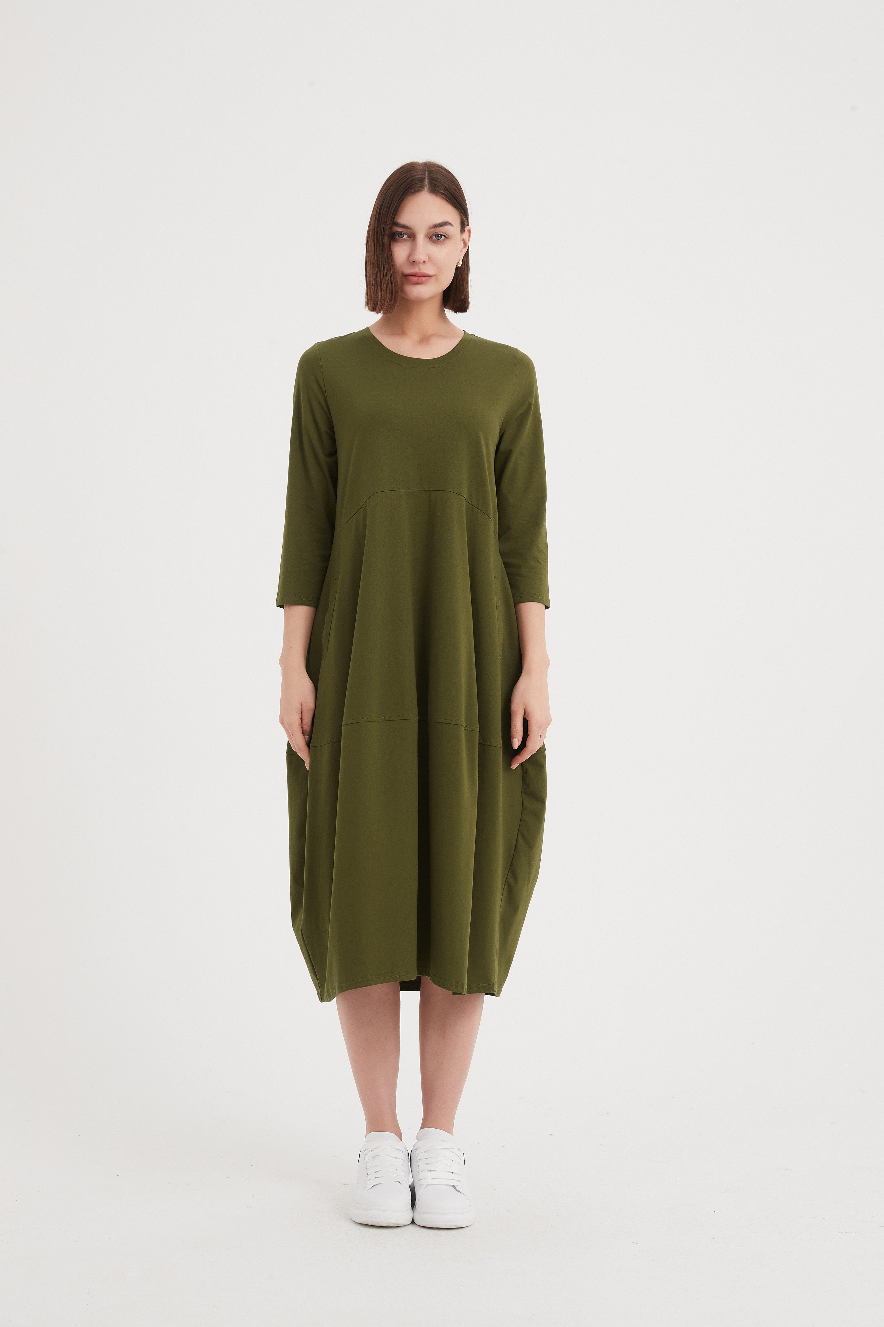 Tirelli Ovoid Jersey Dress-Dress-White finn