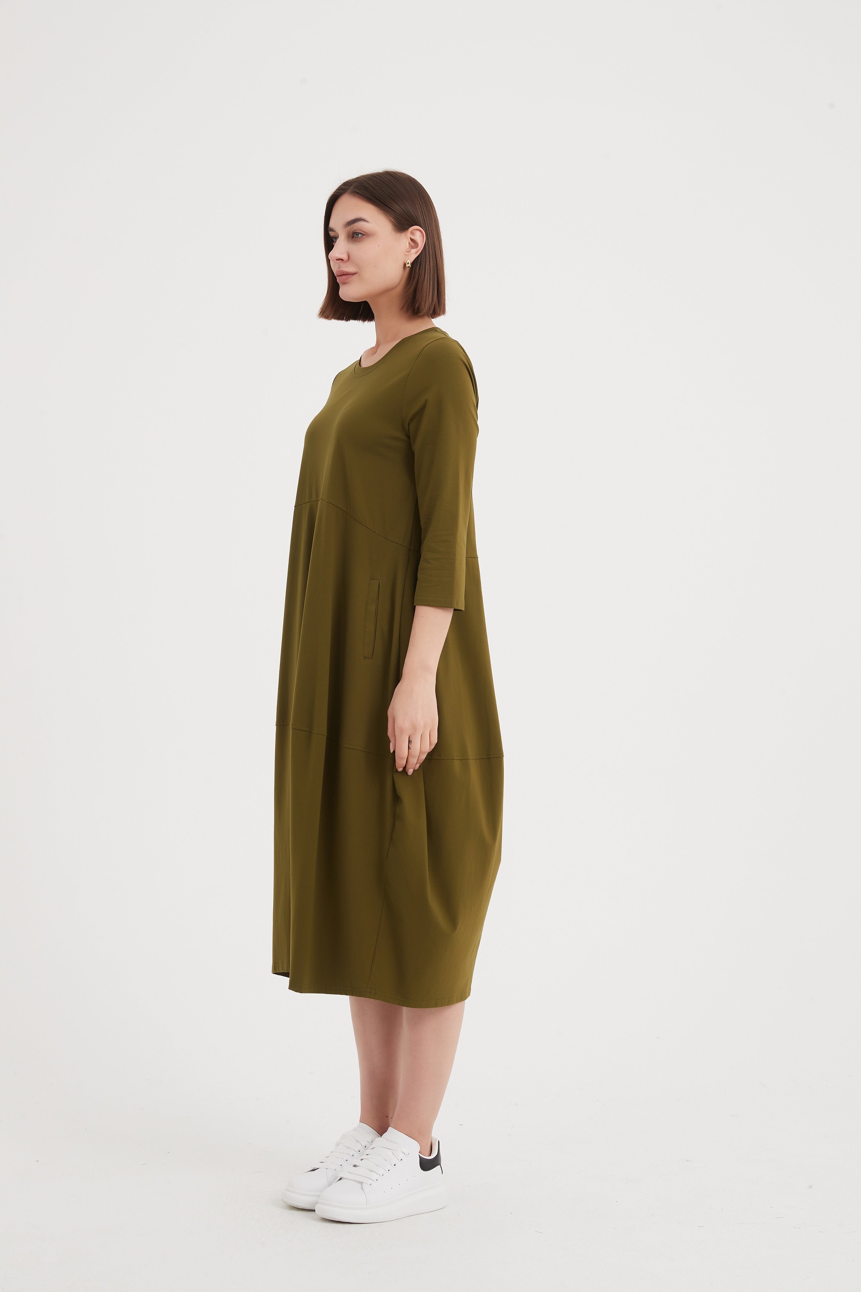 Tirelli Ovoid Jersey Dress-Dress-White finn