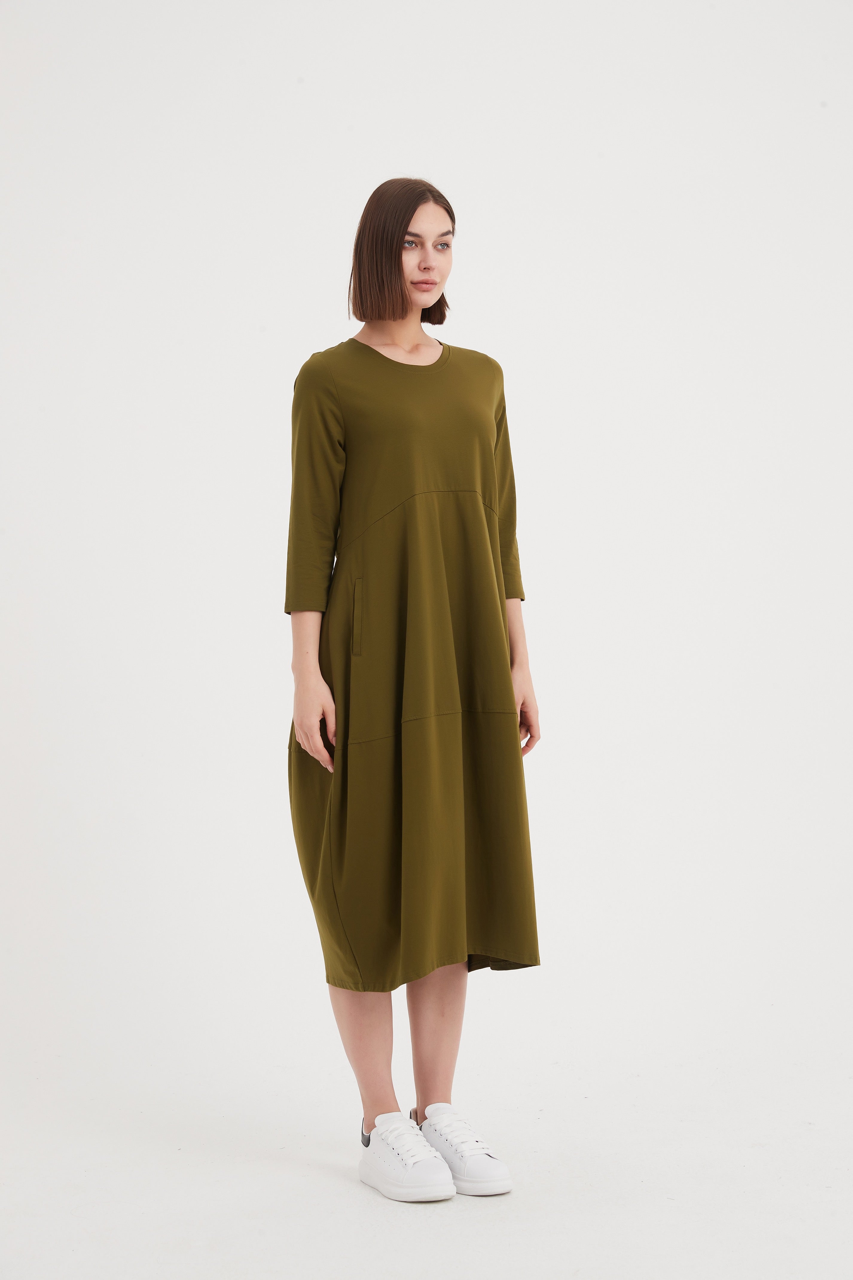 Tirelli Ovoid Jersey Dress-Dress-White finn