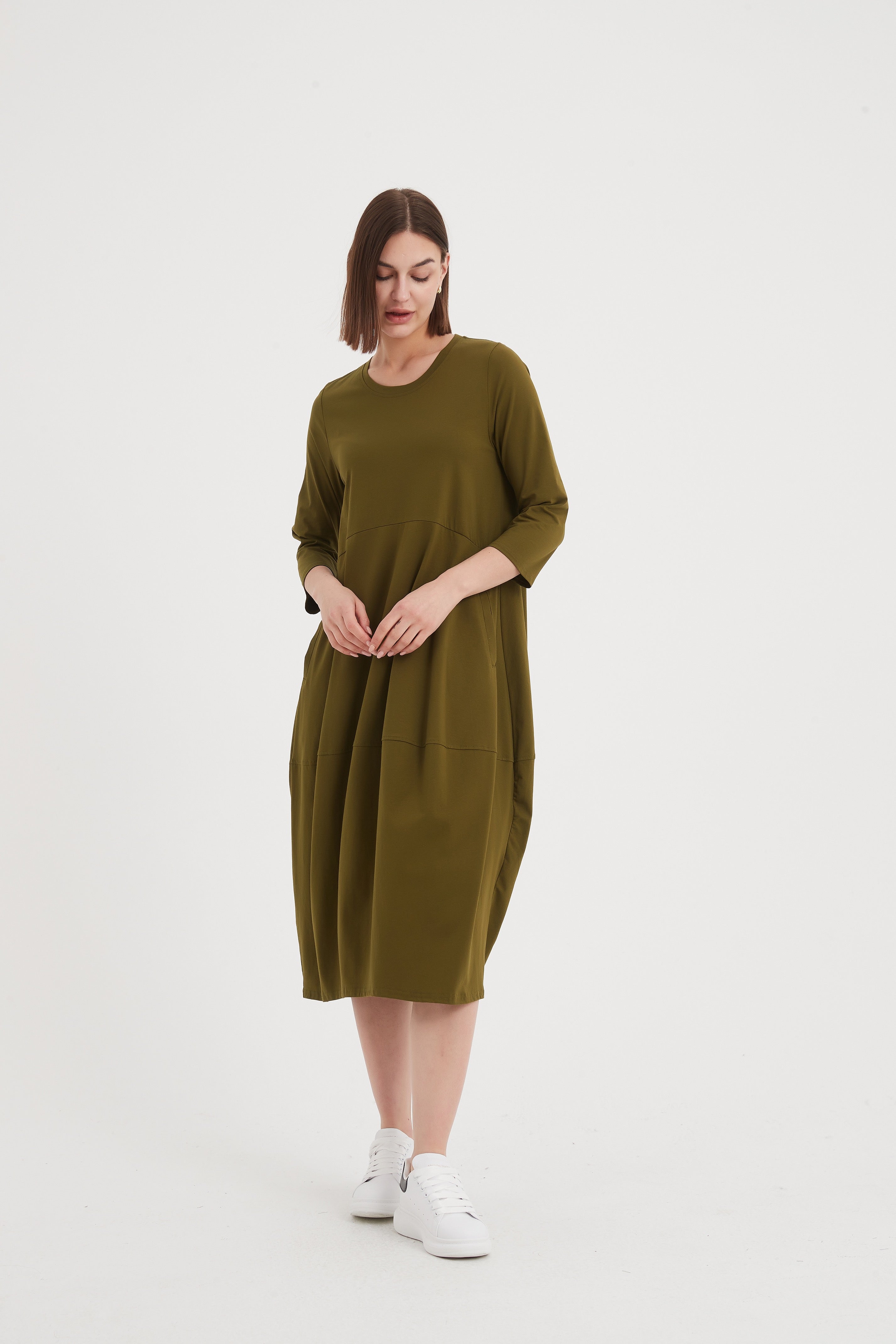 Tirelli Ovoid Jersey Dress-Dress-White finn