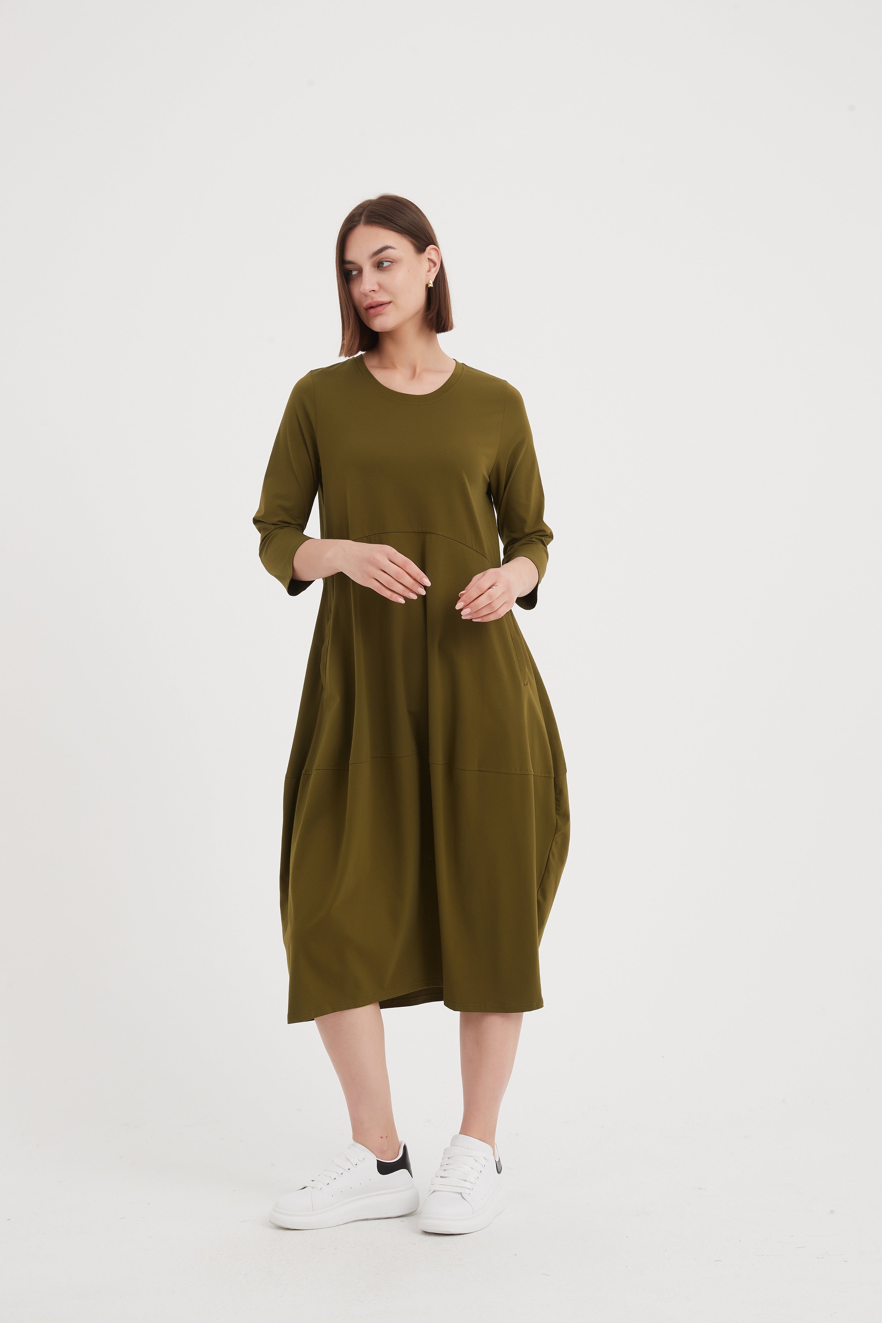 Tirelli Ovoid Jersey Dress-Dress-White finn