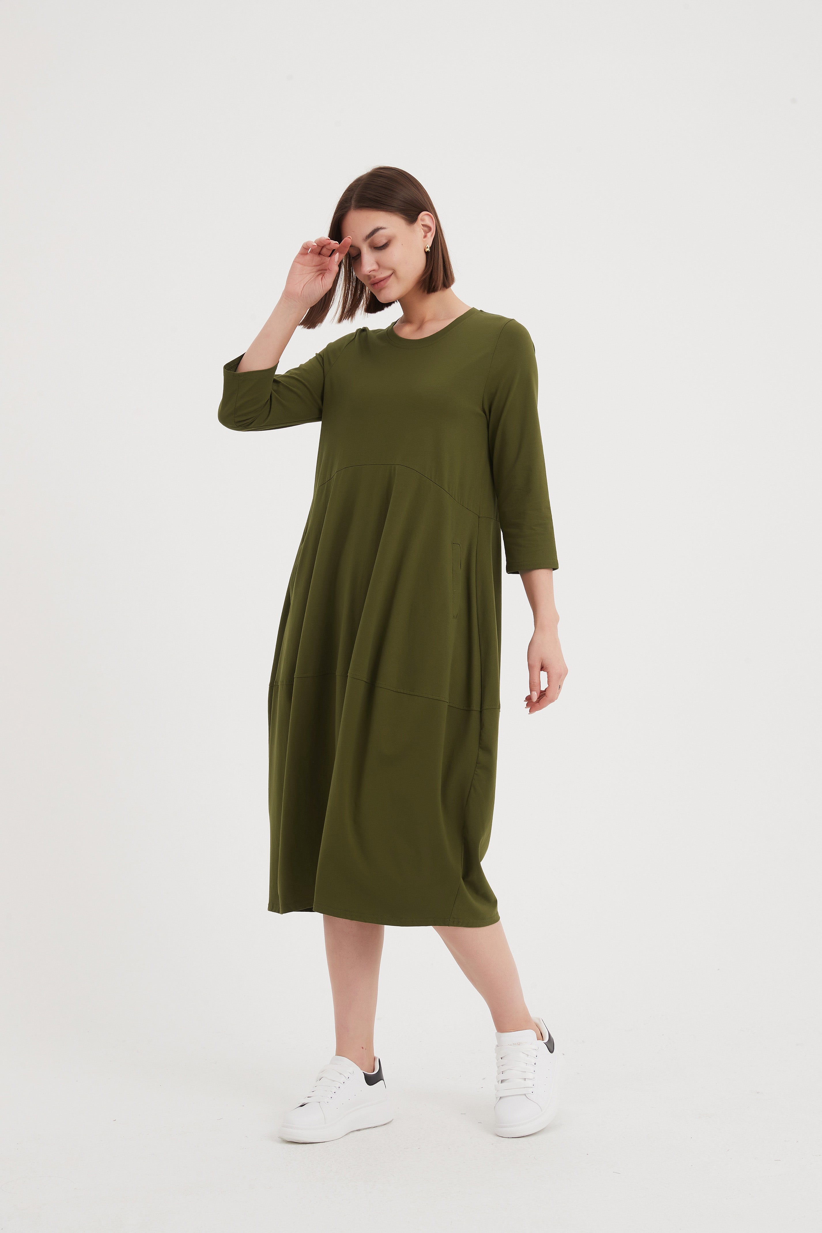 Tirelli Ovoid Jersey Dress-Dress-White finn
