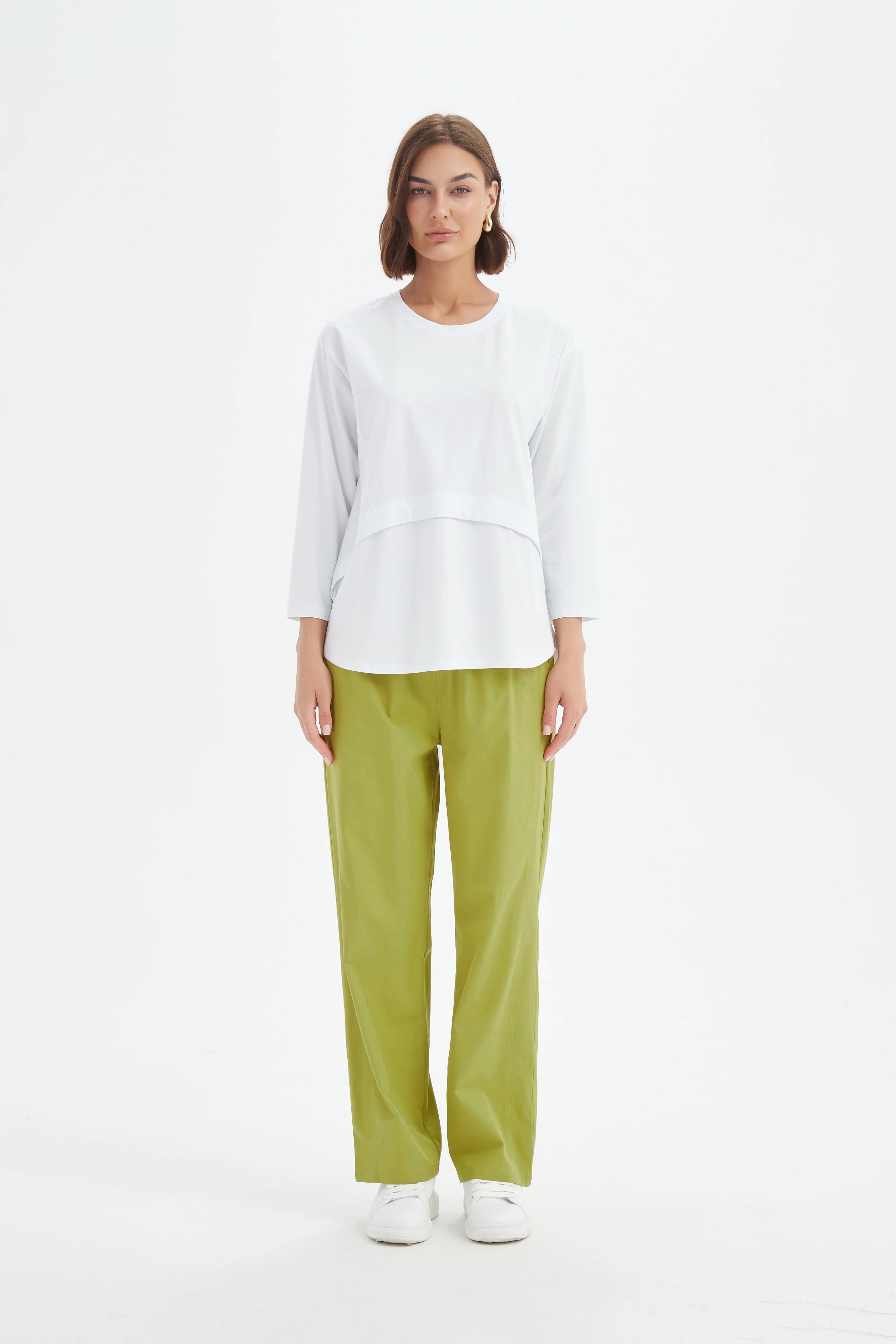 Tirelli Curved Seam Top-Tirelli-White finn