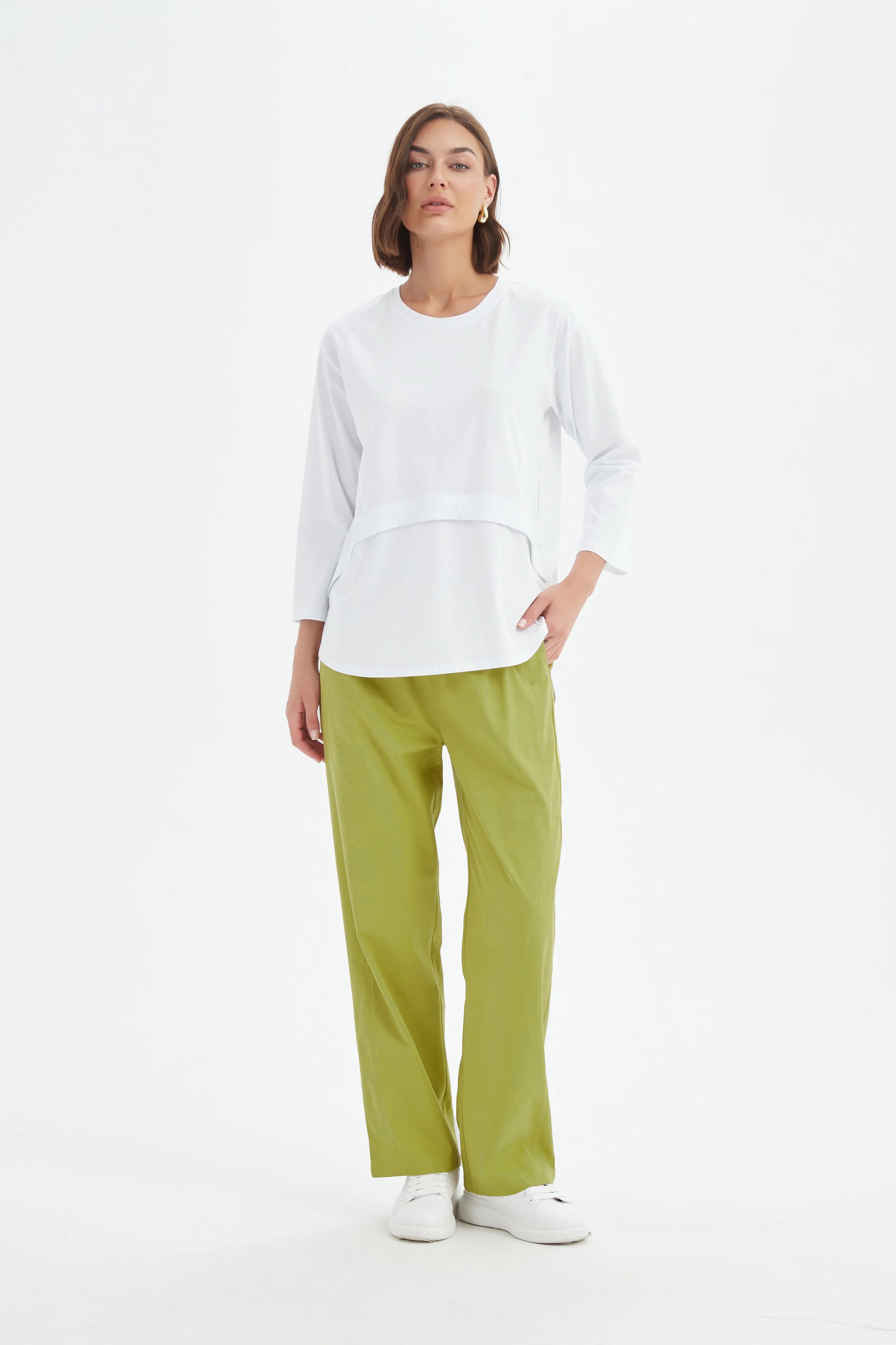 Tirelli Curved Seam Top-Tirelli-White finn