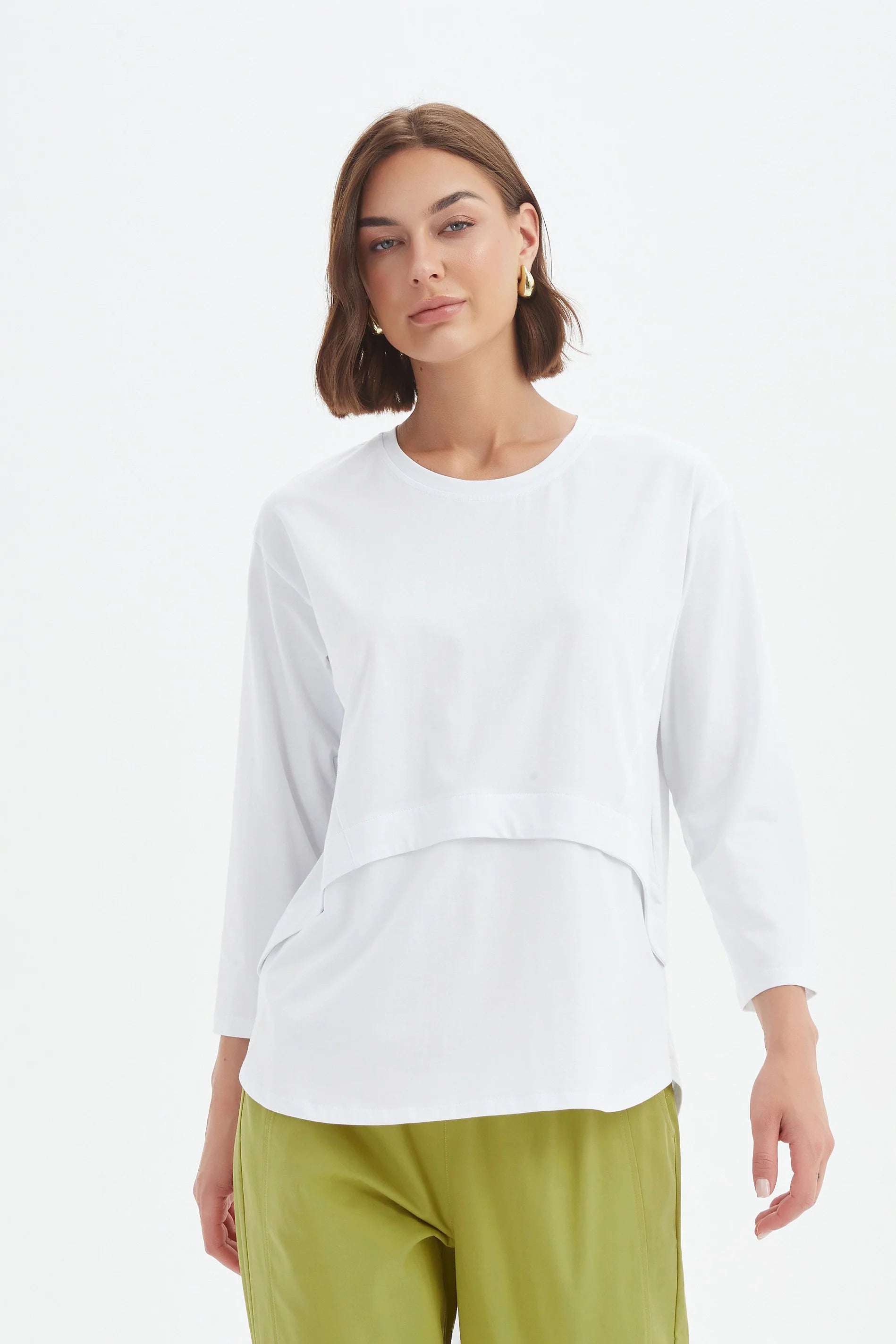 Tirelli Curved Seam Top-Tirelli-White finn