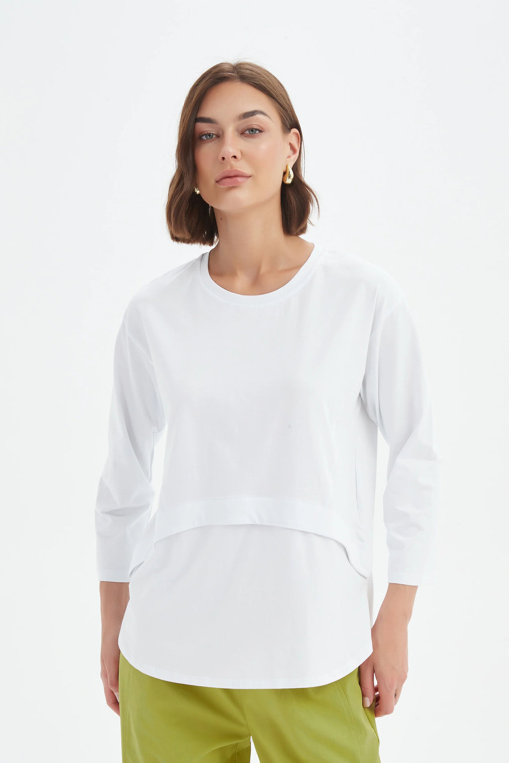 Tirelli Curved Seam Top-Tirelli-White finn