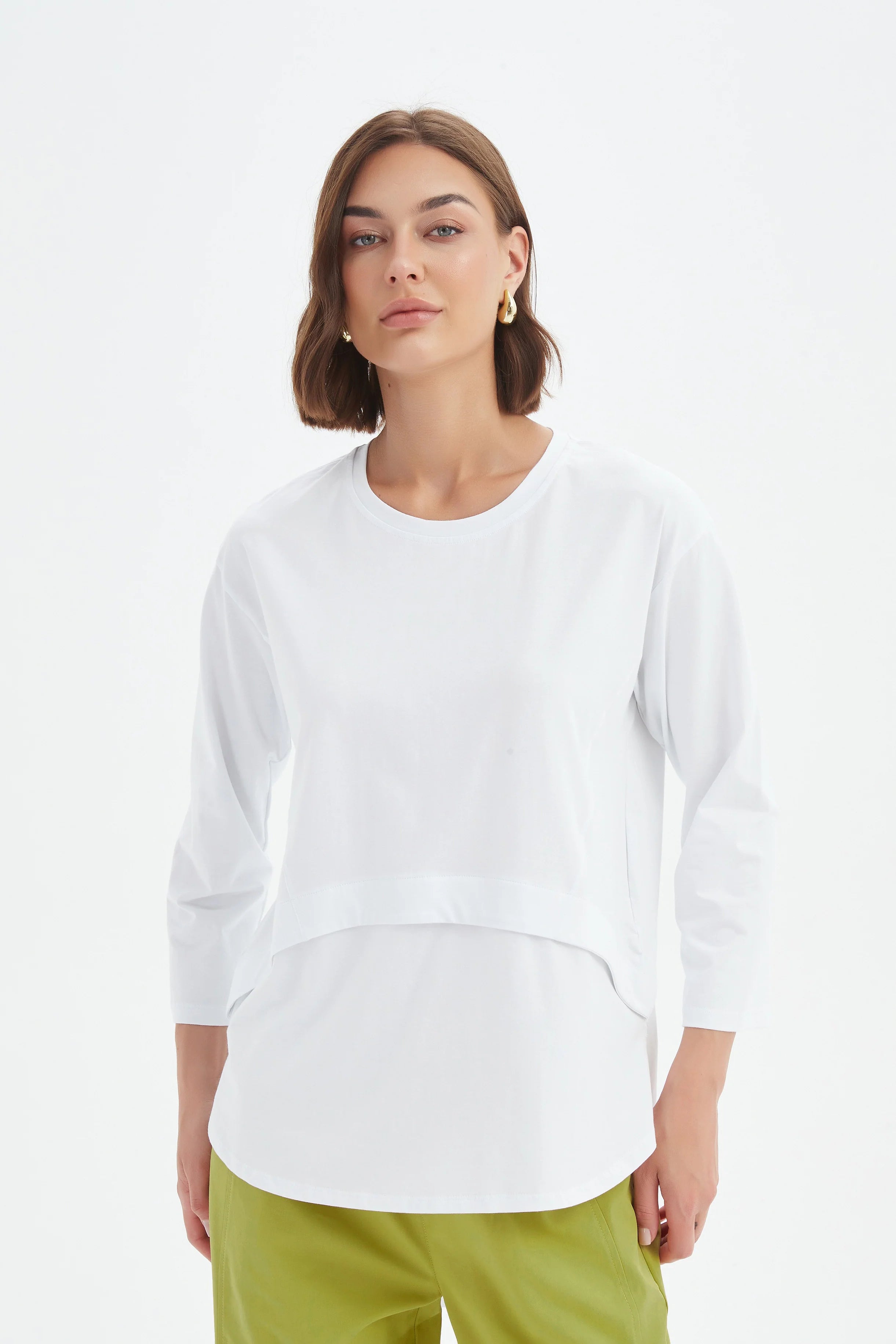 Tirelli Curved Seam Top-Tirelli-White finn