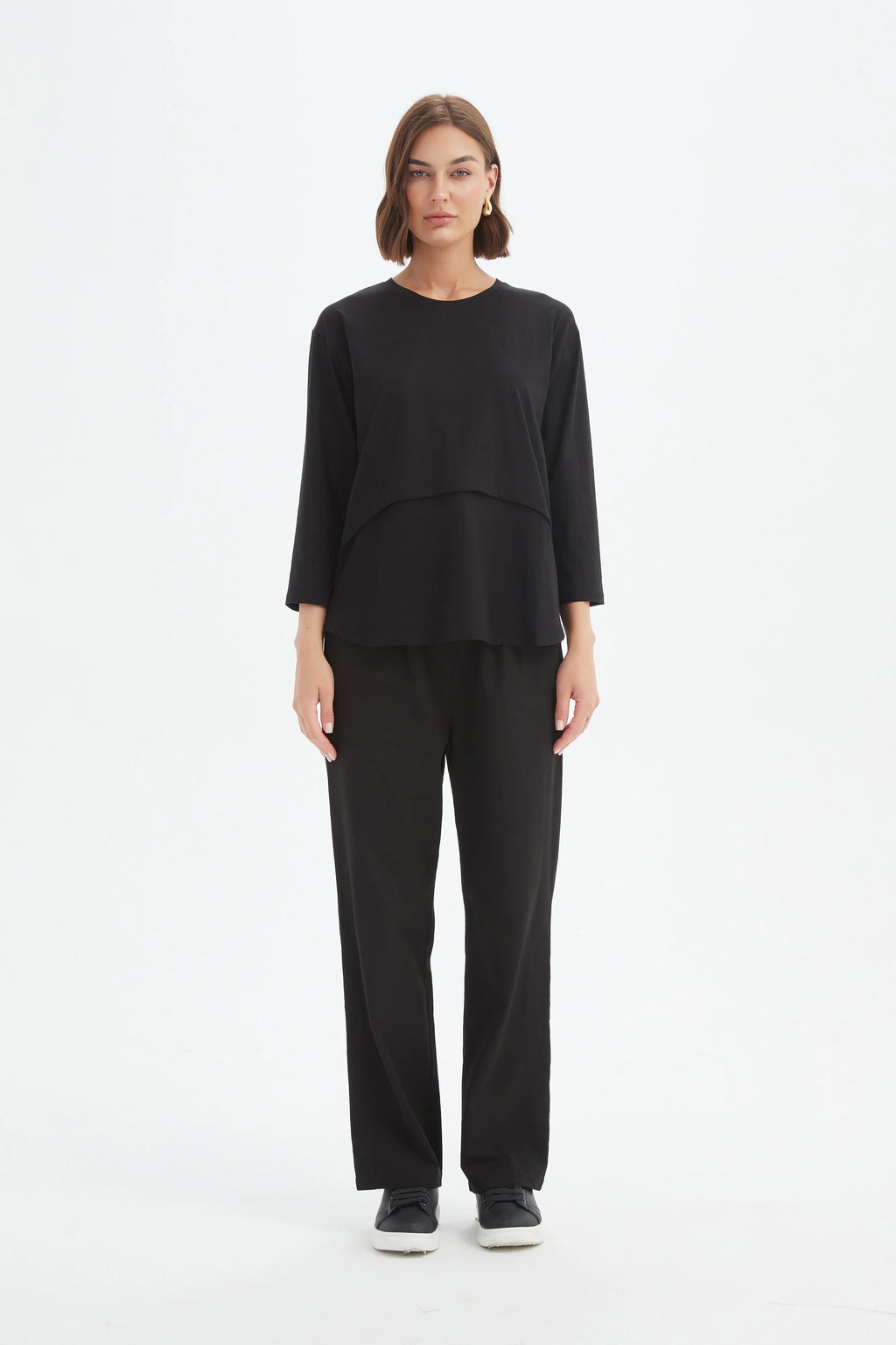 Tirelli Curved Seam Top-Tirelli-White finn