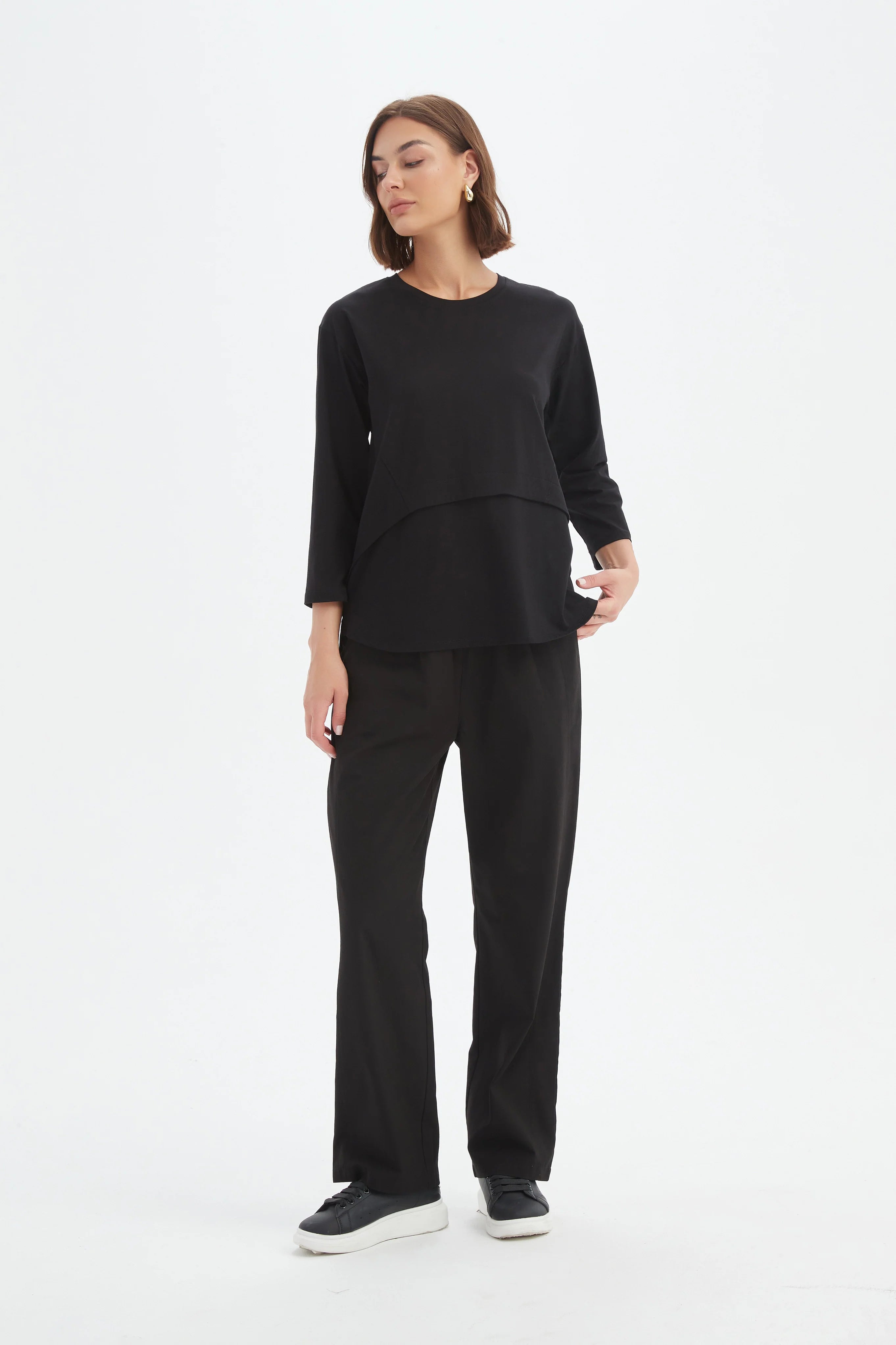 Tirelli Curved Seam Top-Tops-White finn