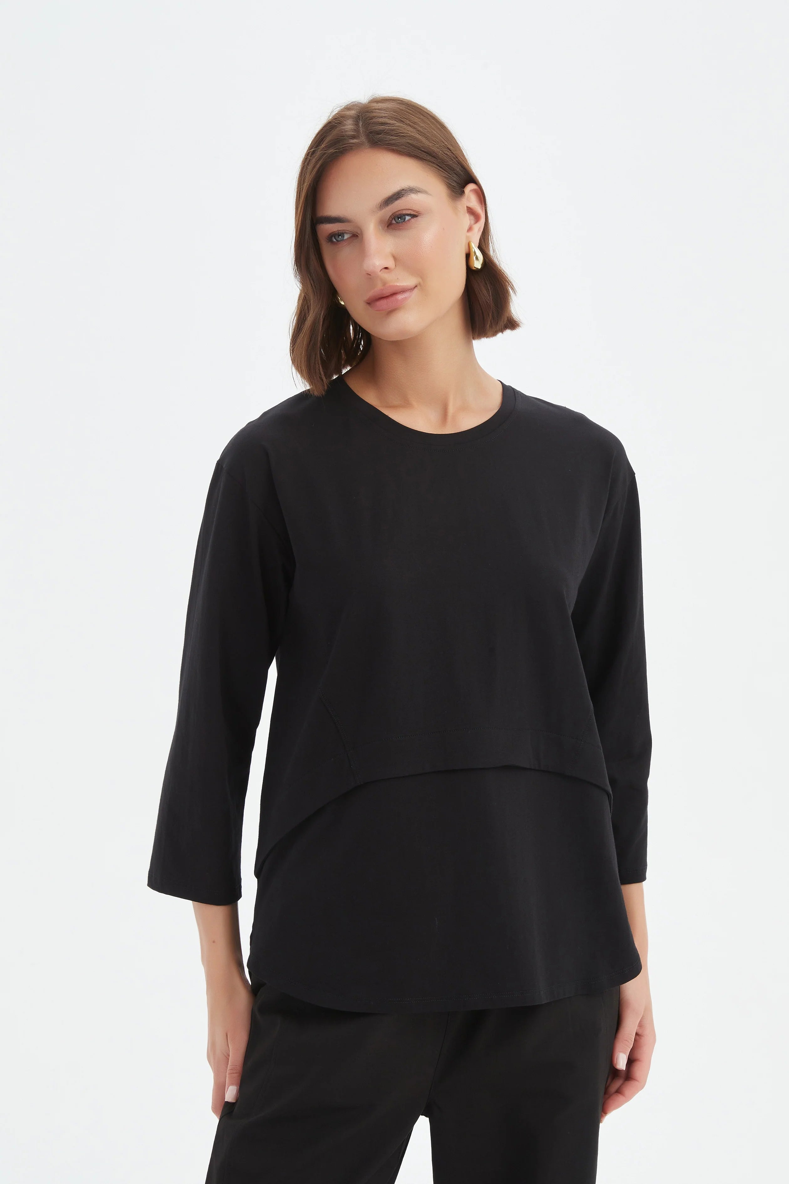 Tirelli Curved Seam Top-Tops-White finn