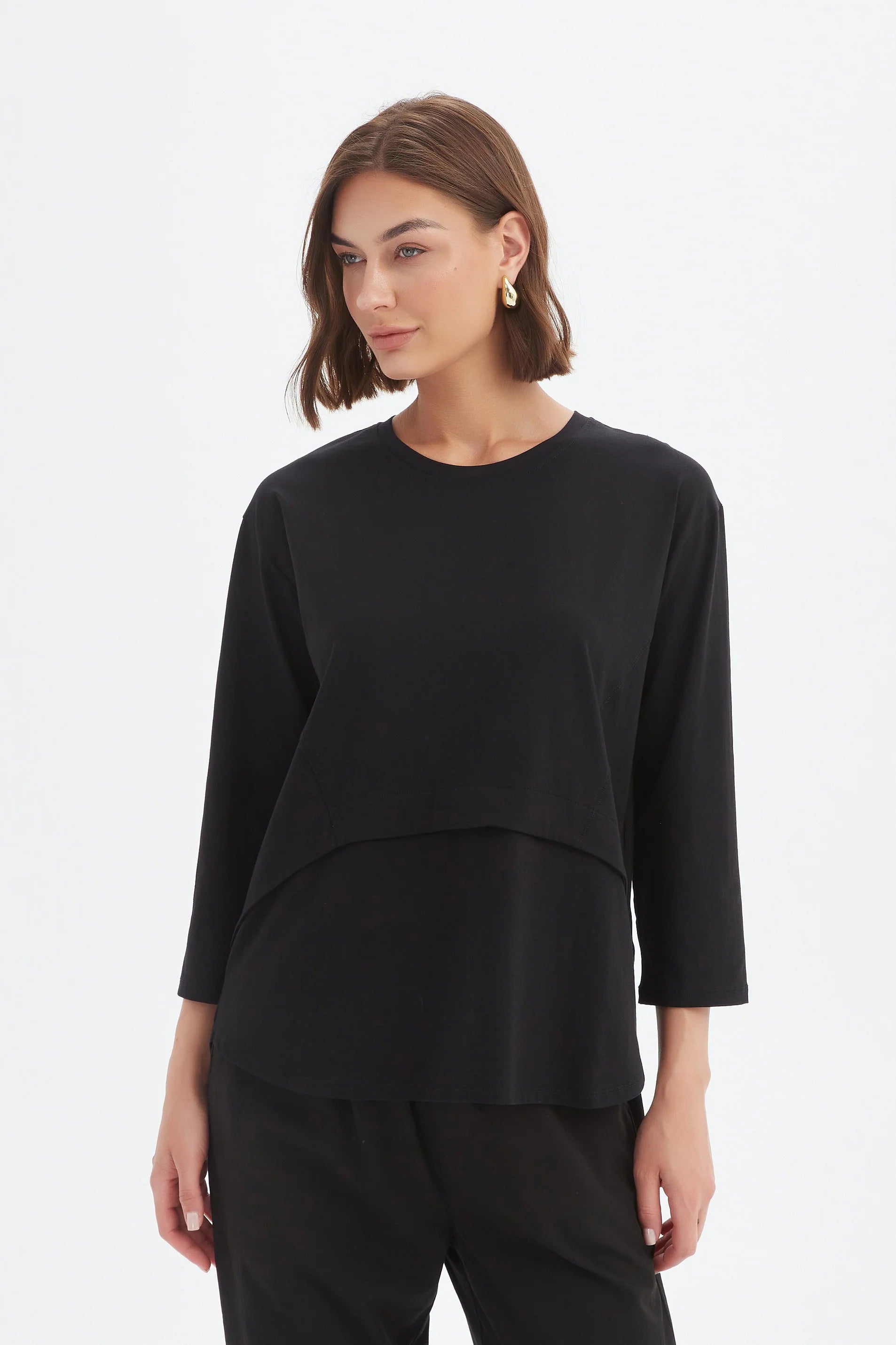 Tirelli Curved Seam Top-Tops-White finn