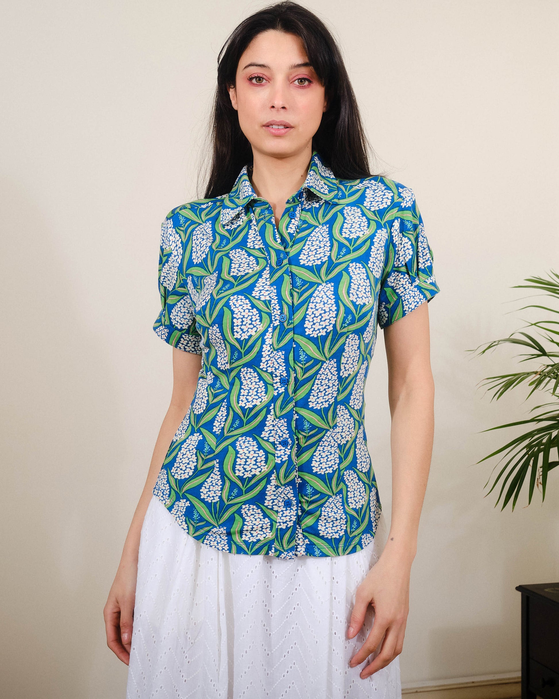 Pretty Vacant Bella Top in Budleigh Print-White finn