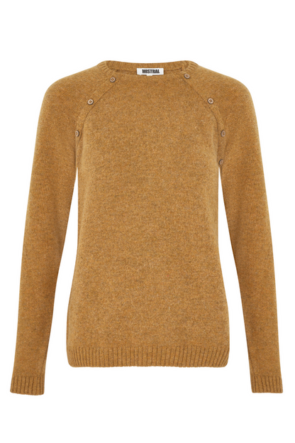 Button Detail Crew Neck Jumper