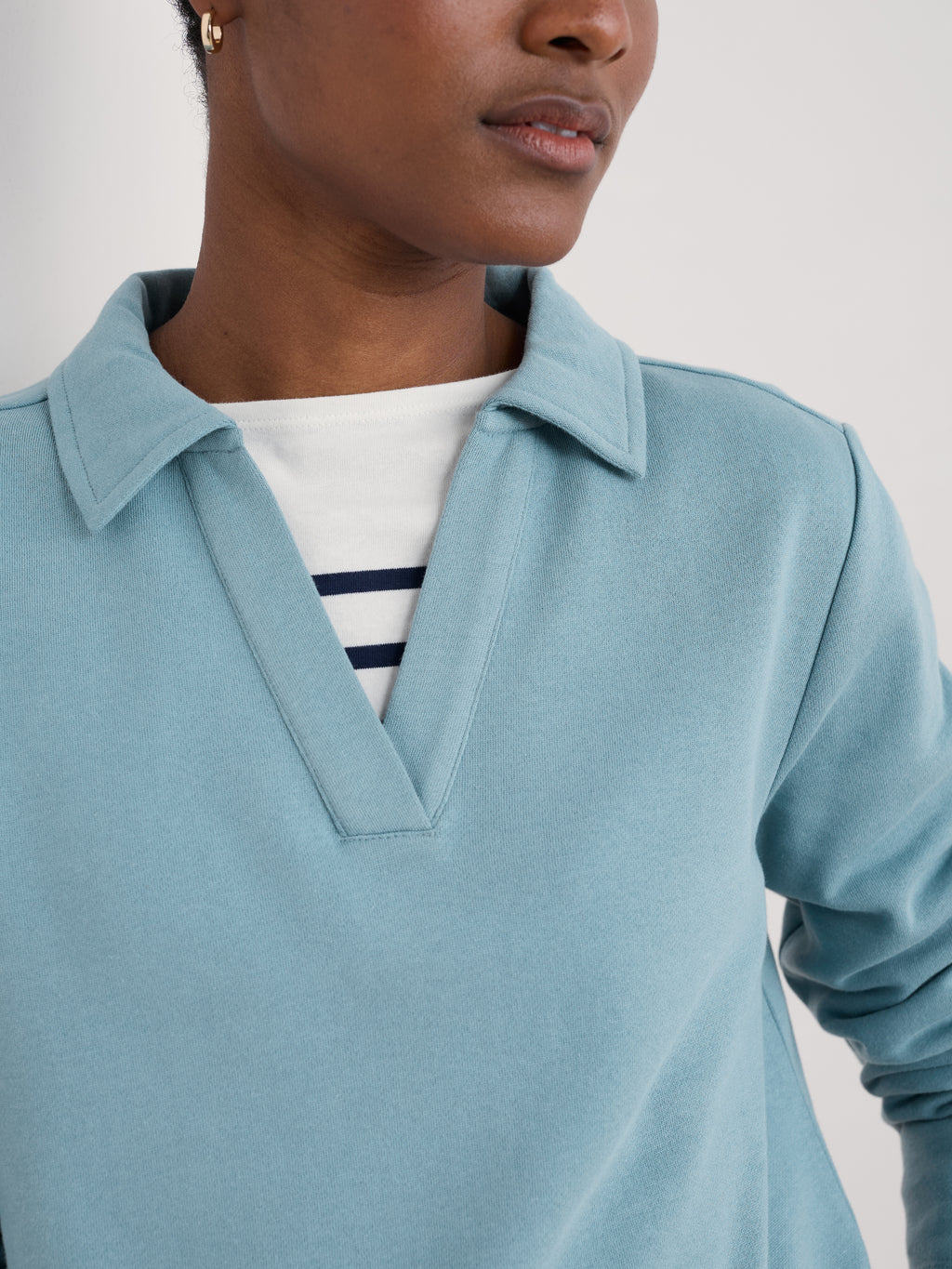 Seasalt Clear Wing V-Neck Collared Jumper