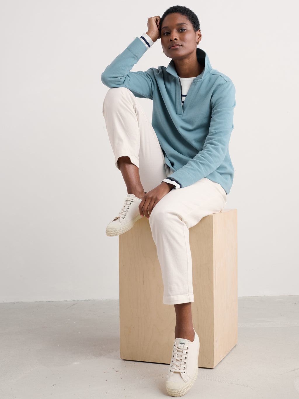 Seasalt Clear Wing V-Neck Collared Jumper