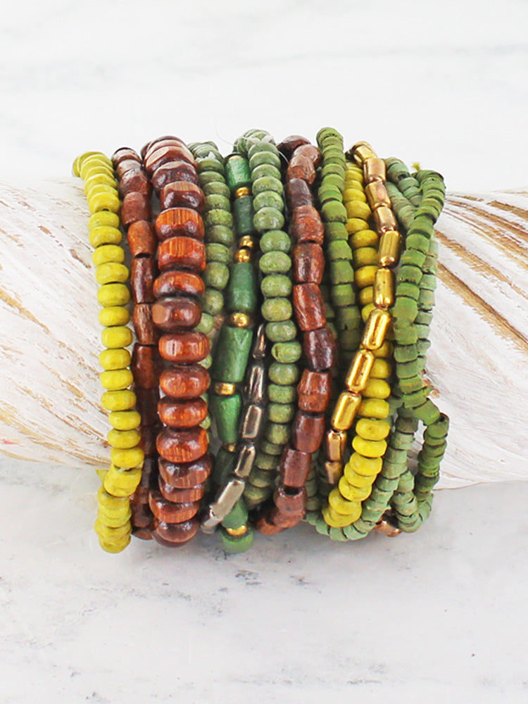 ELASTICATED BEADED BRACELETS DC1406OR
