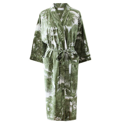 Tropical Green Fern Dressing Gown