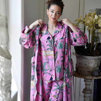 Pink Safari Print Dressing Gown