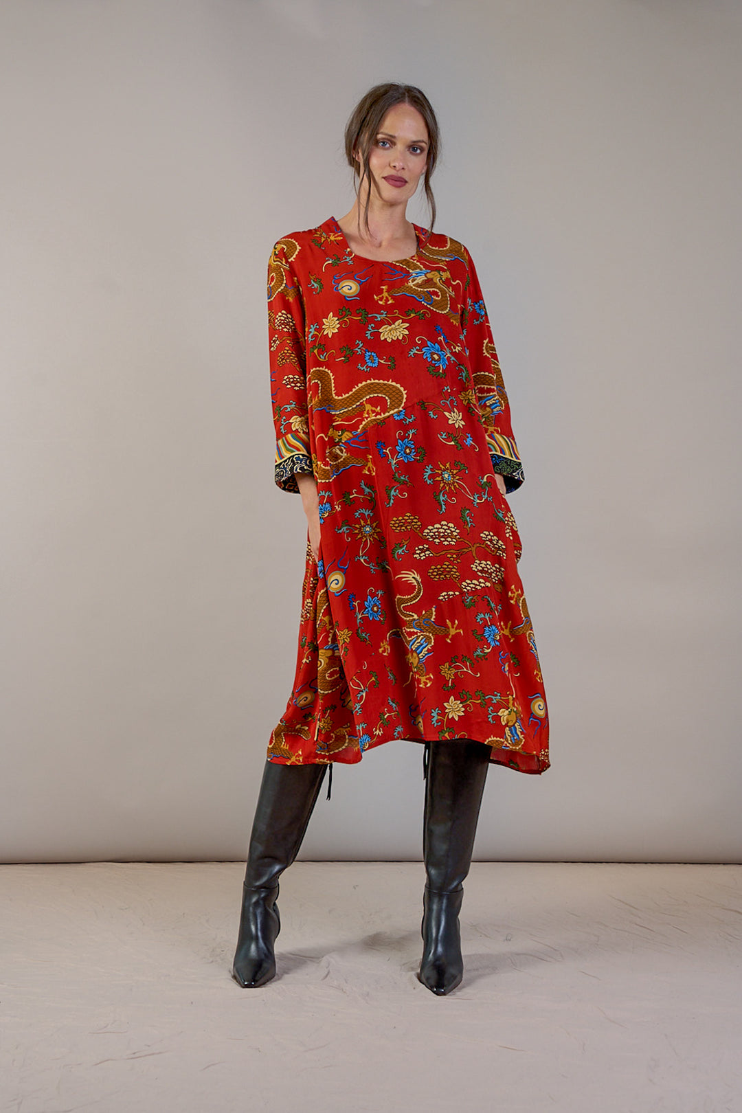 Dragon Rust Asymmetric Dress