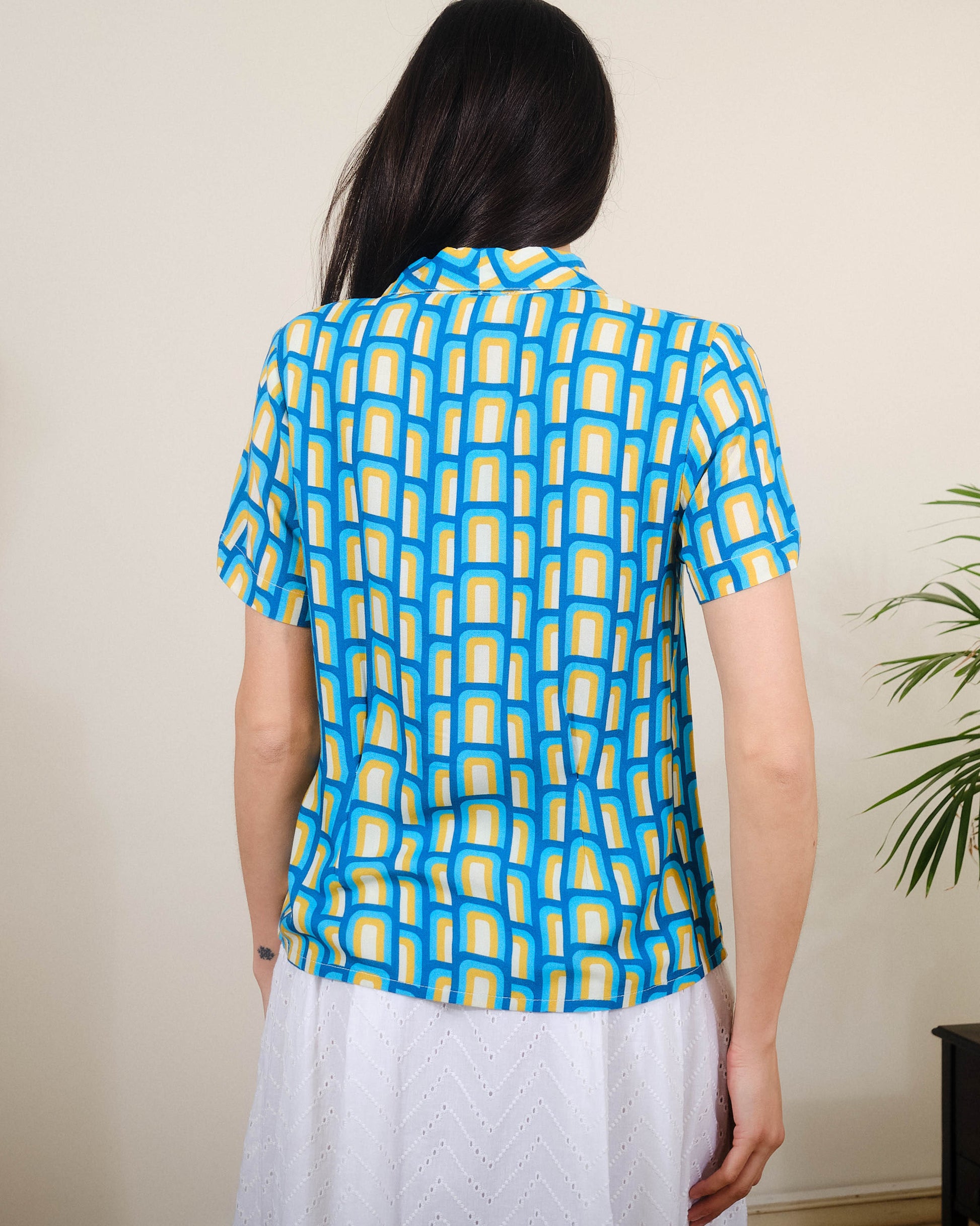Pretty Vacant Ellen Top in Hove Pier Print-White finn