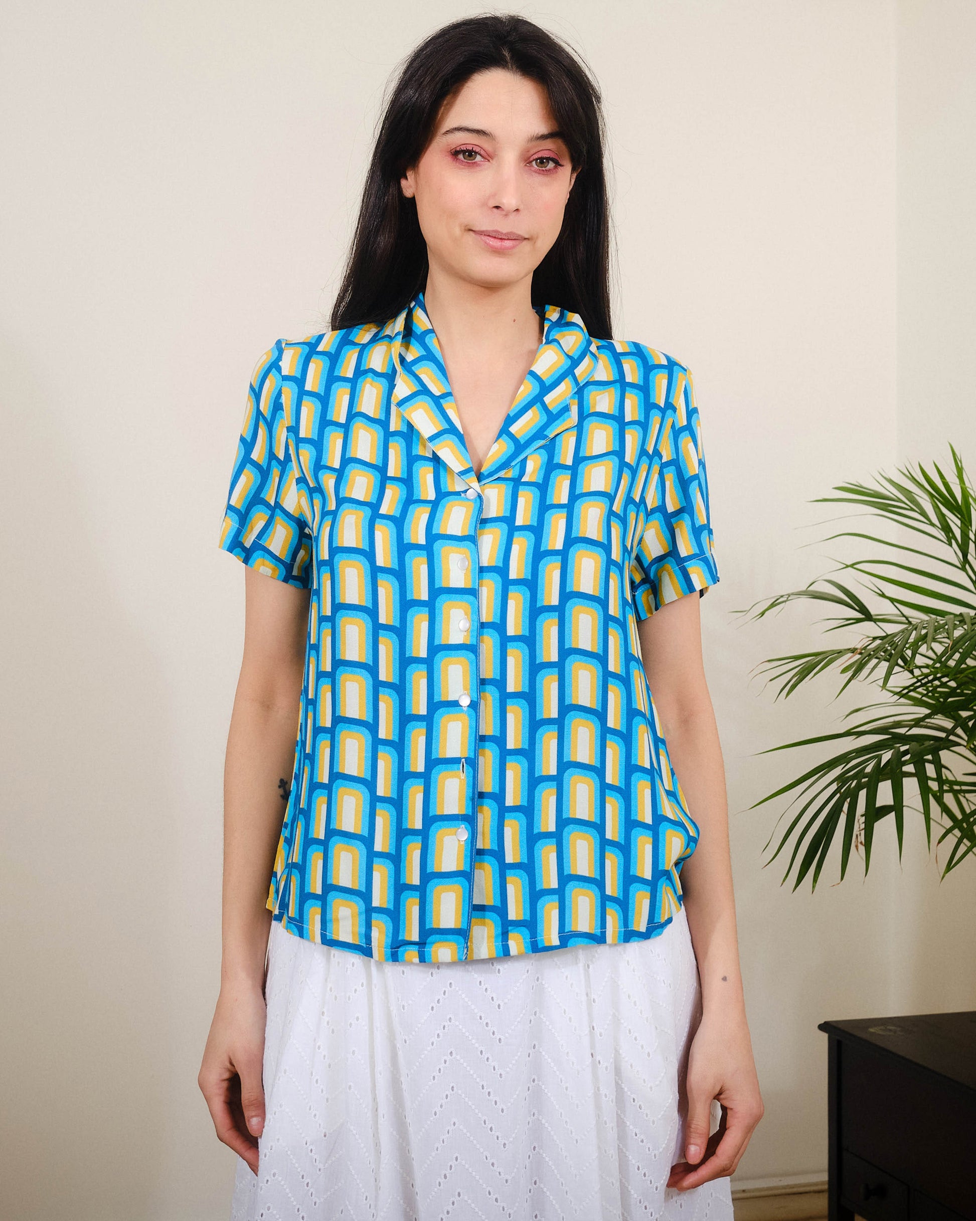 Pretty Vacant Ellen Top in Hove Pier Print-White finn