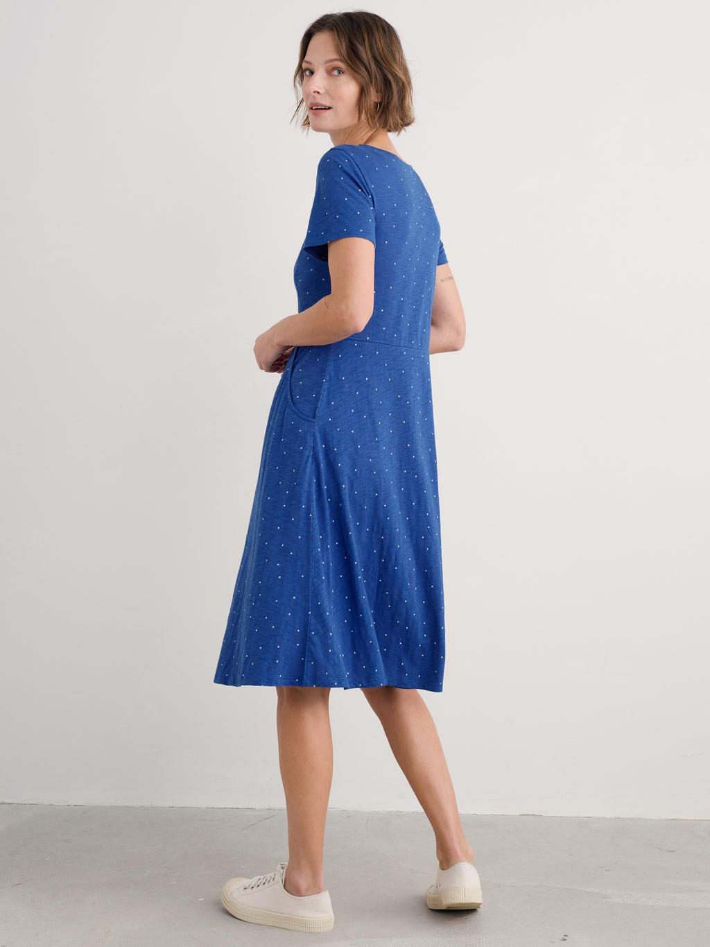 Seasalt Enor Dress Speckle Bright Marine