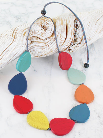 Wooden Teardrop Necklace