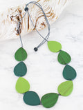 Wooden Teardrop Necklace-Necklace-White finn