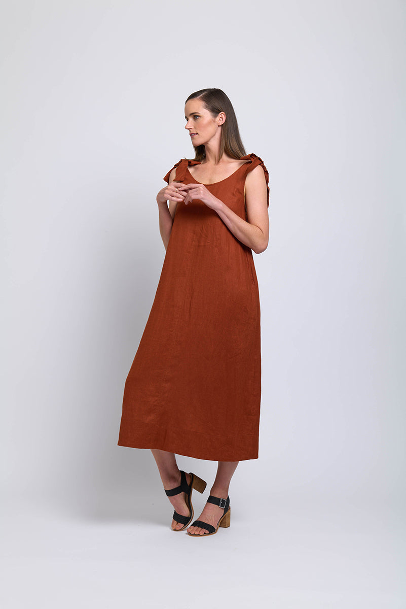 Foil Bali Tie Dress Bombay-White finn