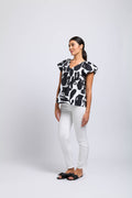 Foil Dress is More Top Printed Chalice-Shirts & Tops-White finn
