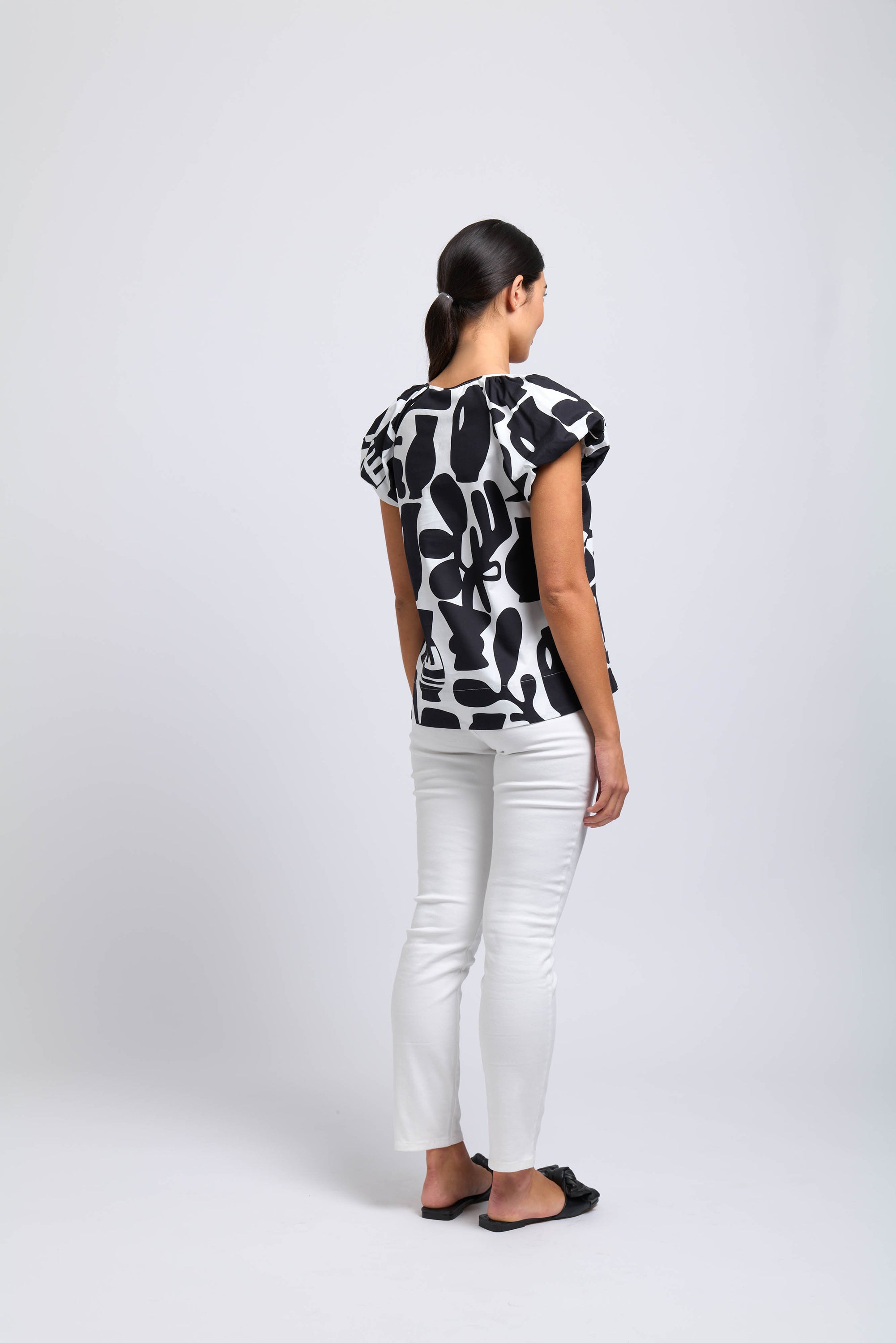 Foil Dress is More Top Printed Chalice-Shirts & Tops-White finn