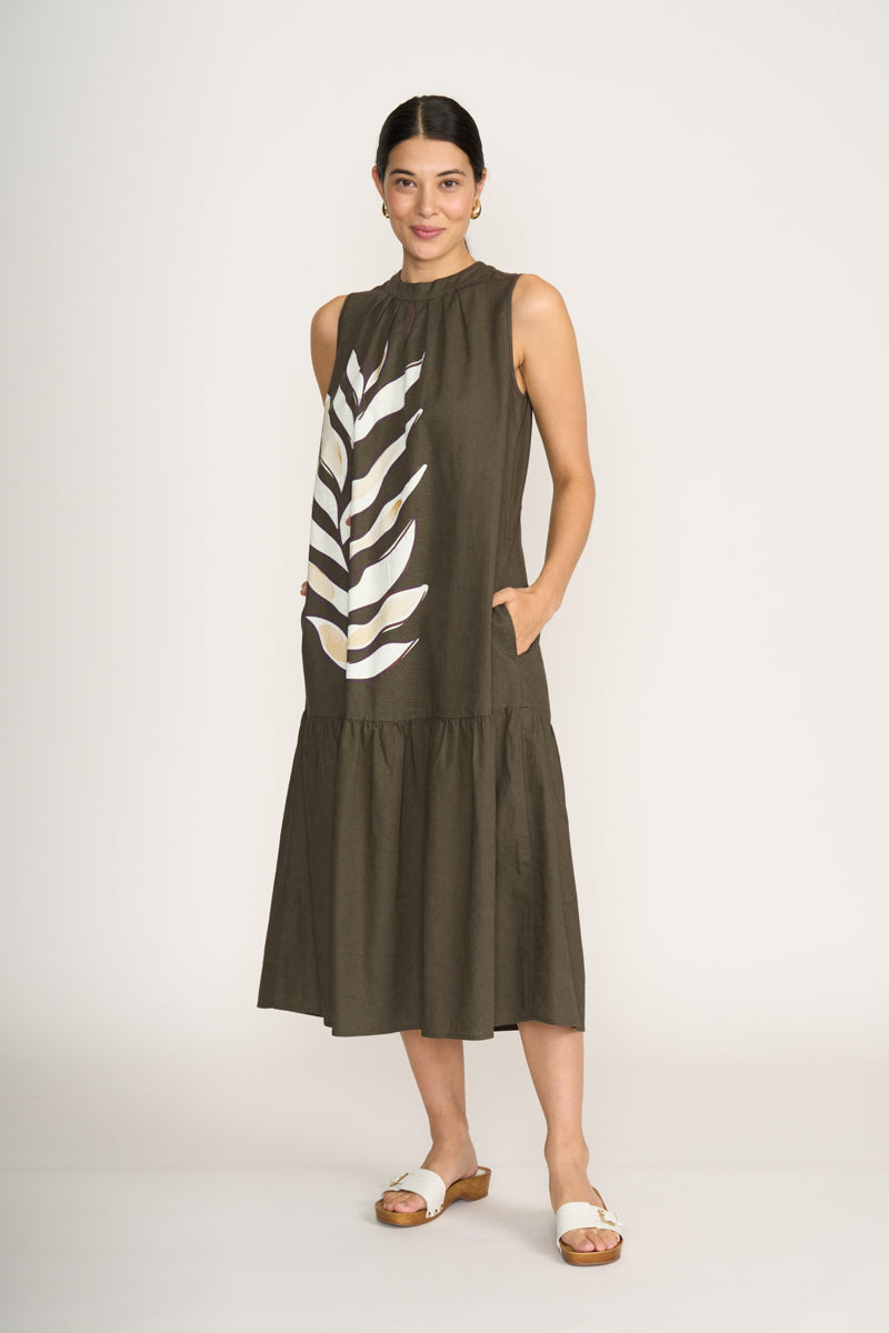 Foil To The Max Palm Leaf Dress