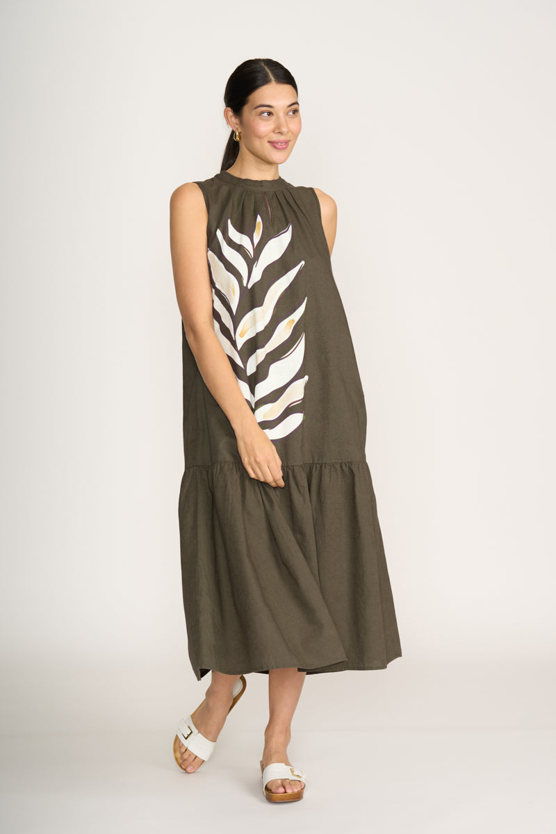 Foil To The Max Palm Leaf Dress