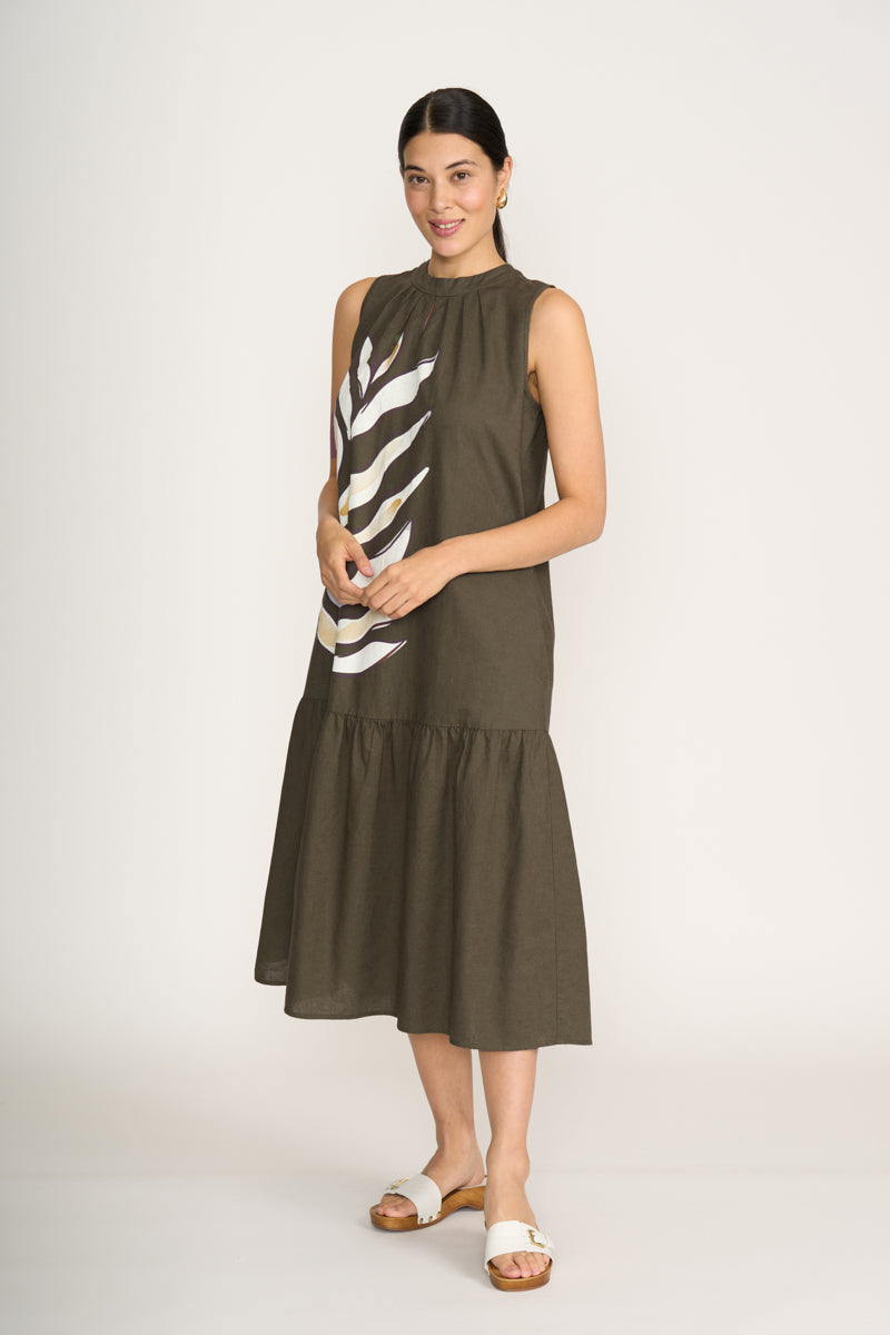 Foil To The Max Palm Leaf Dress